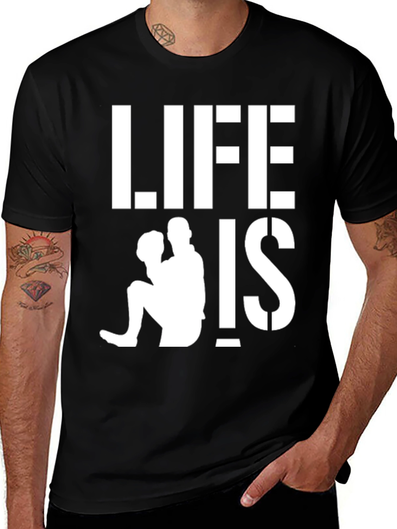 Variant 23 of Life is Baseball Black Graphic T-Shirt
