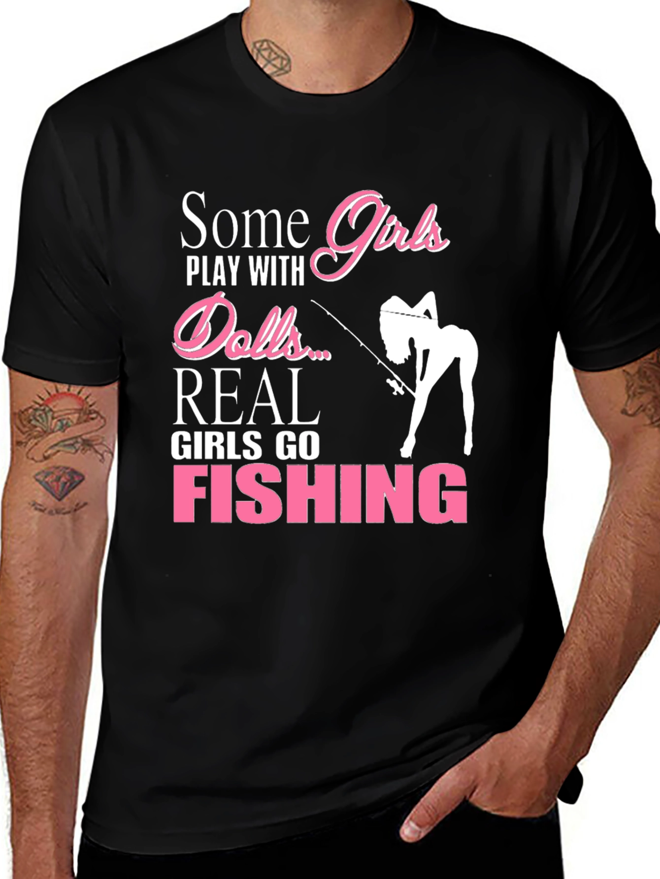 Variant 20 of Girls Go Fishing T-Shirt - Novelty Graphic Tee