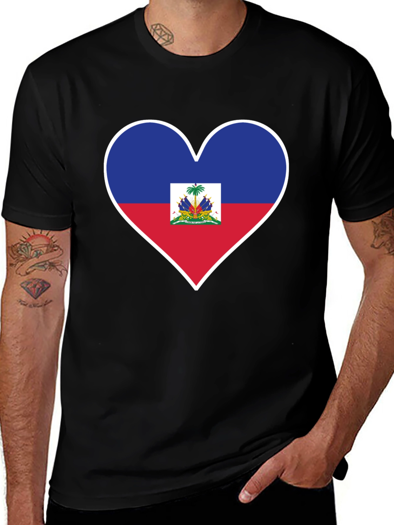 Haitian Flag Heart T-Shirt