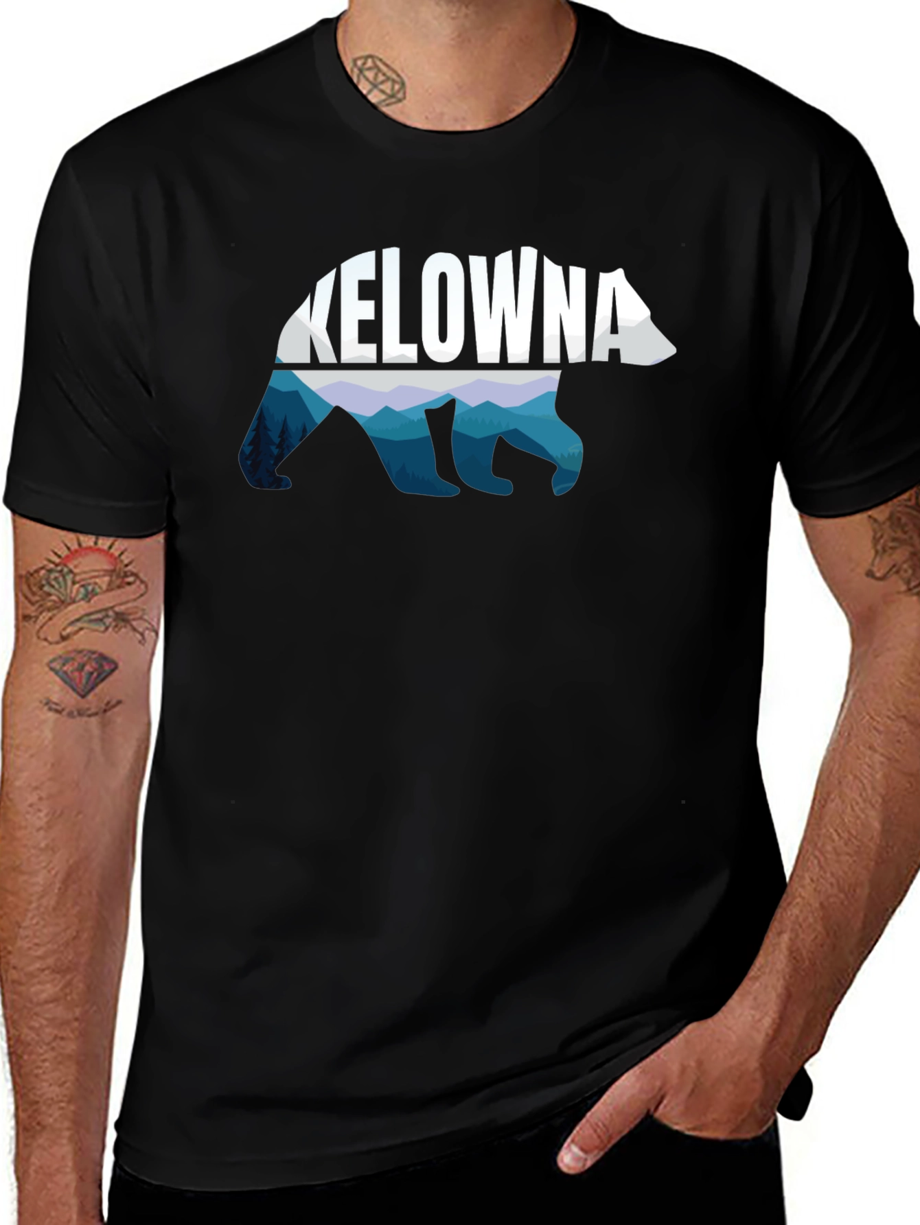 Kelowna Bear Graphic Black T-Shirt
