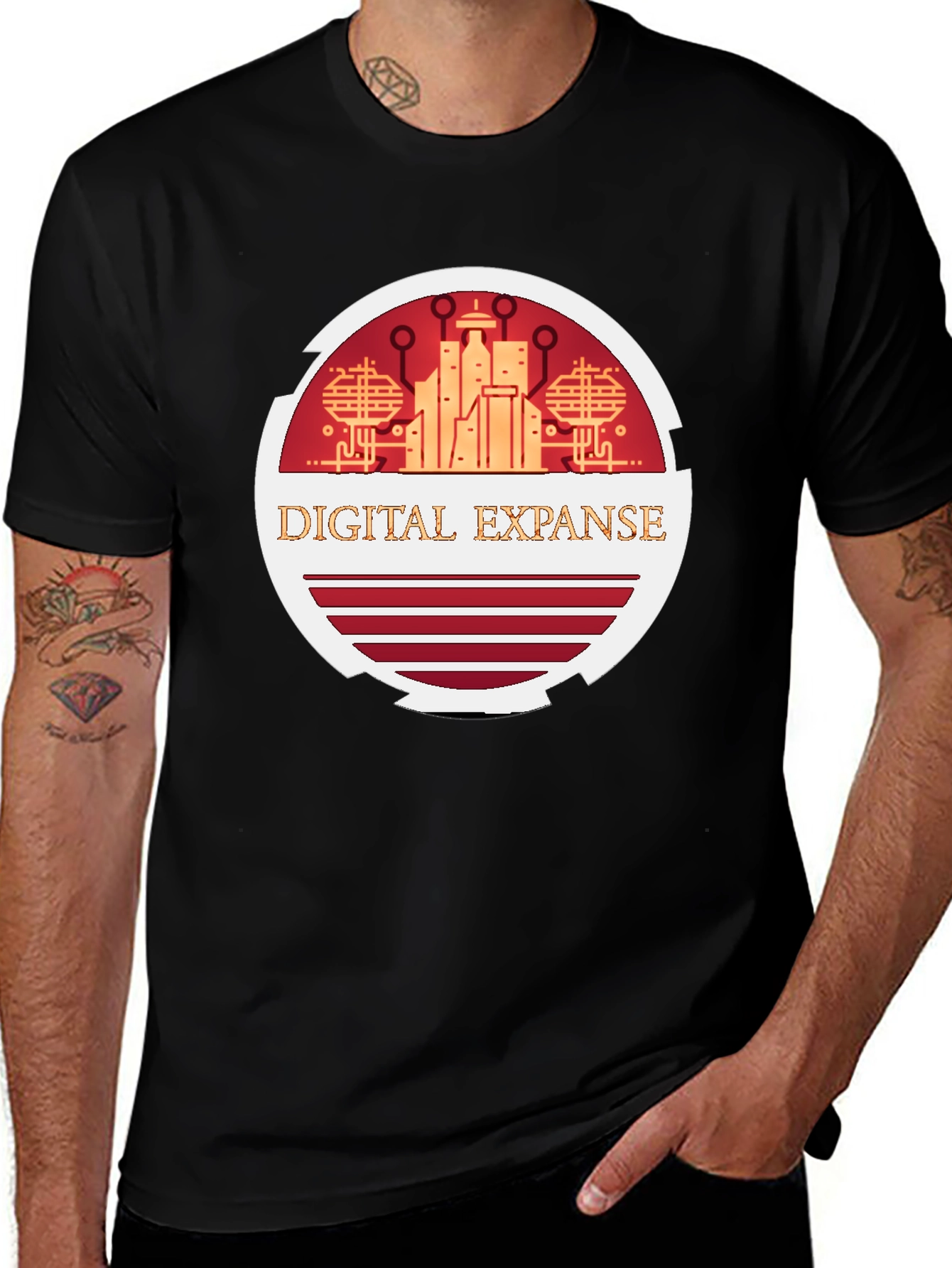 Variant 9 of Digital Expanse Graphic Tee - Black