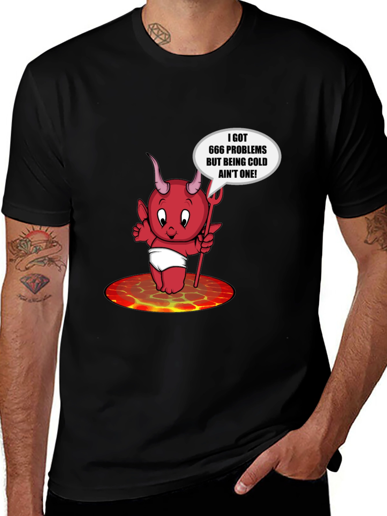 Variant 2 of Devilishly Funny "666 Problems" Graphic Tee