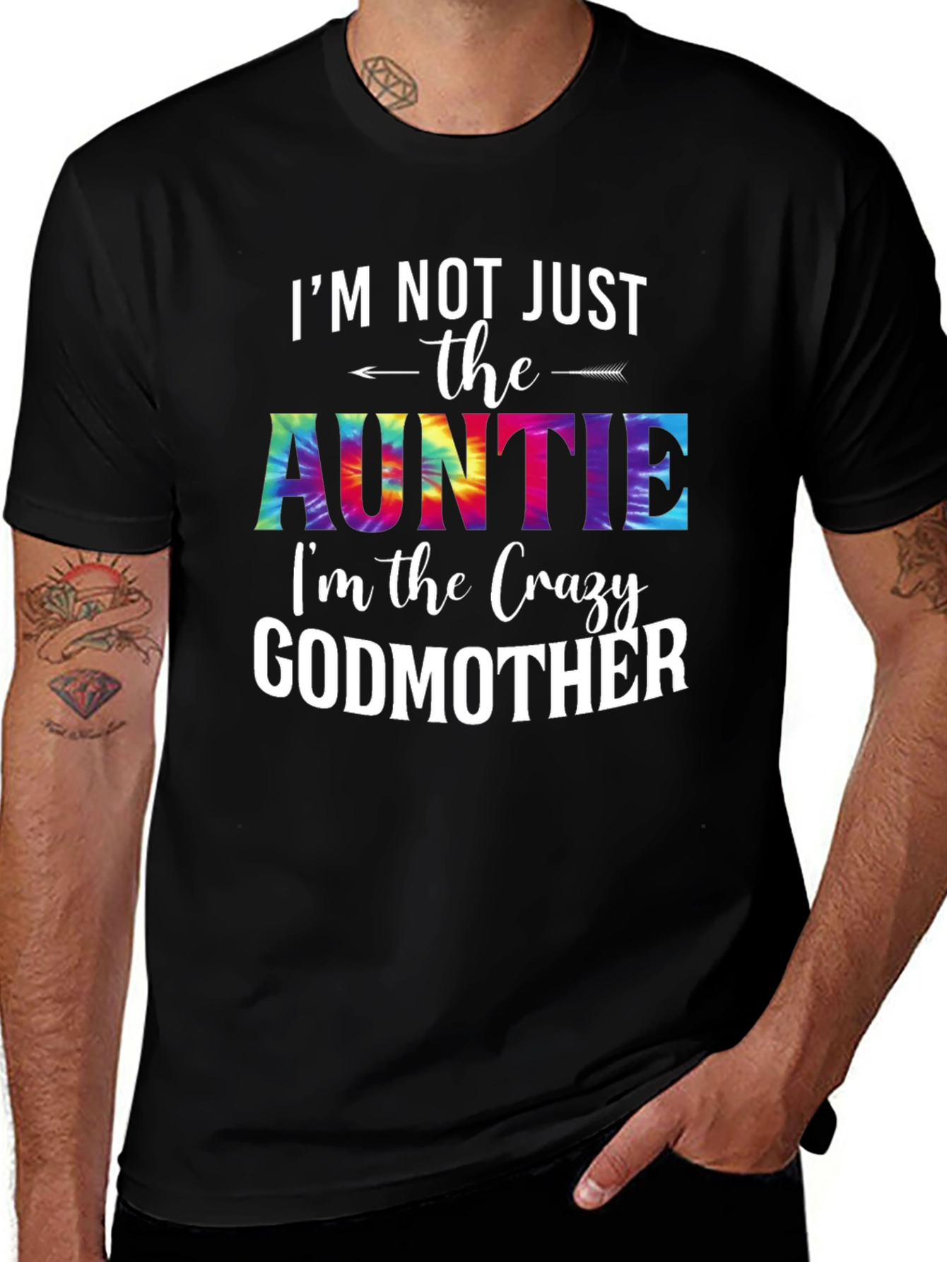 Variant 26 of Crazy Godmother Tie Dye Auntie Graphic Tee