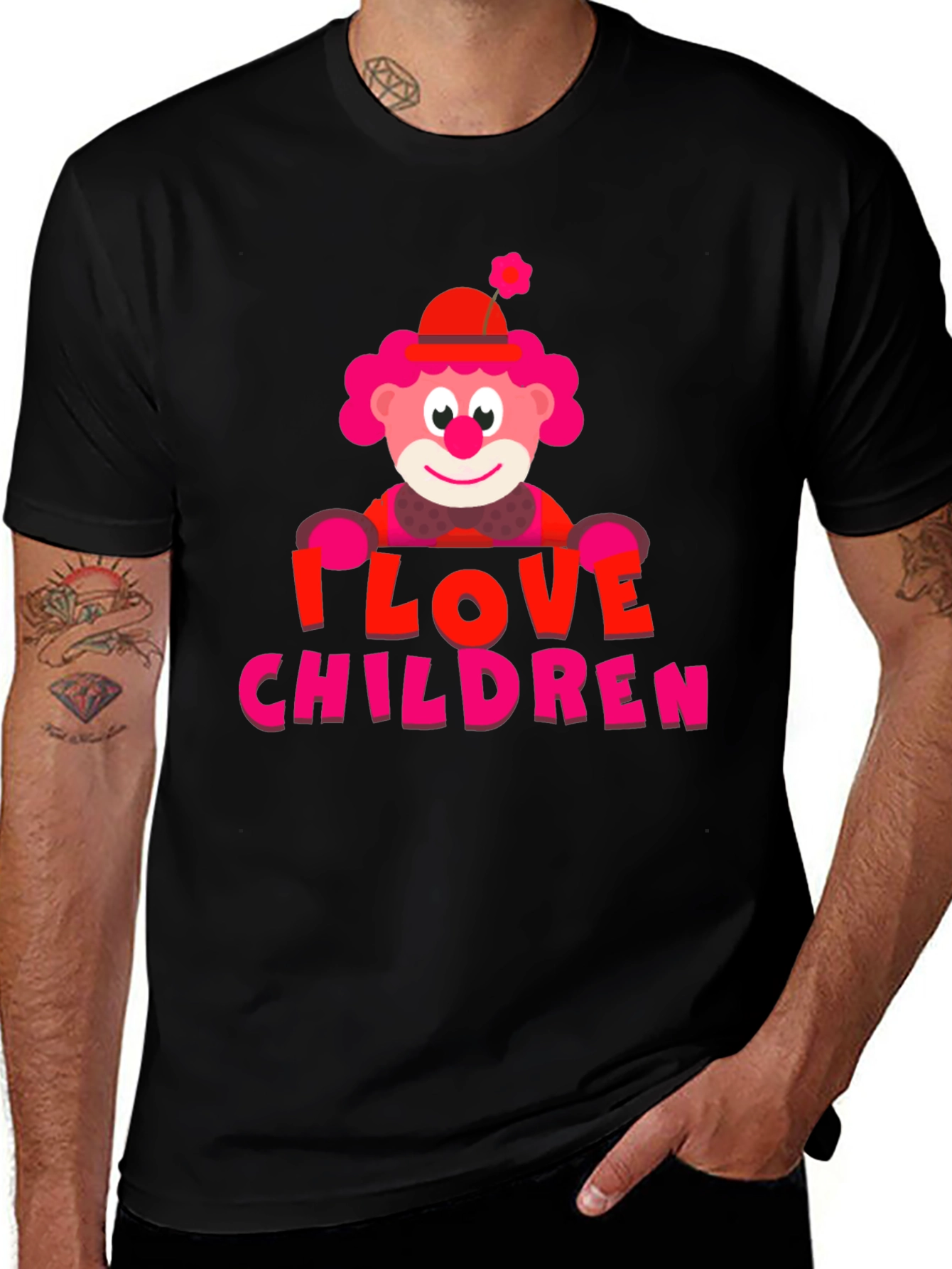 Variant 20 of I Love Children Clown Graphic T-Shirt