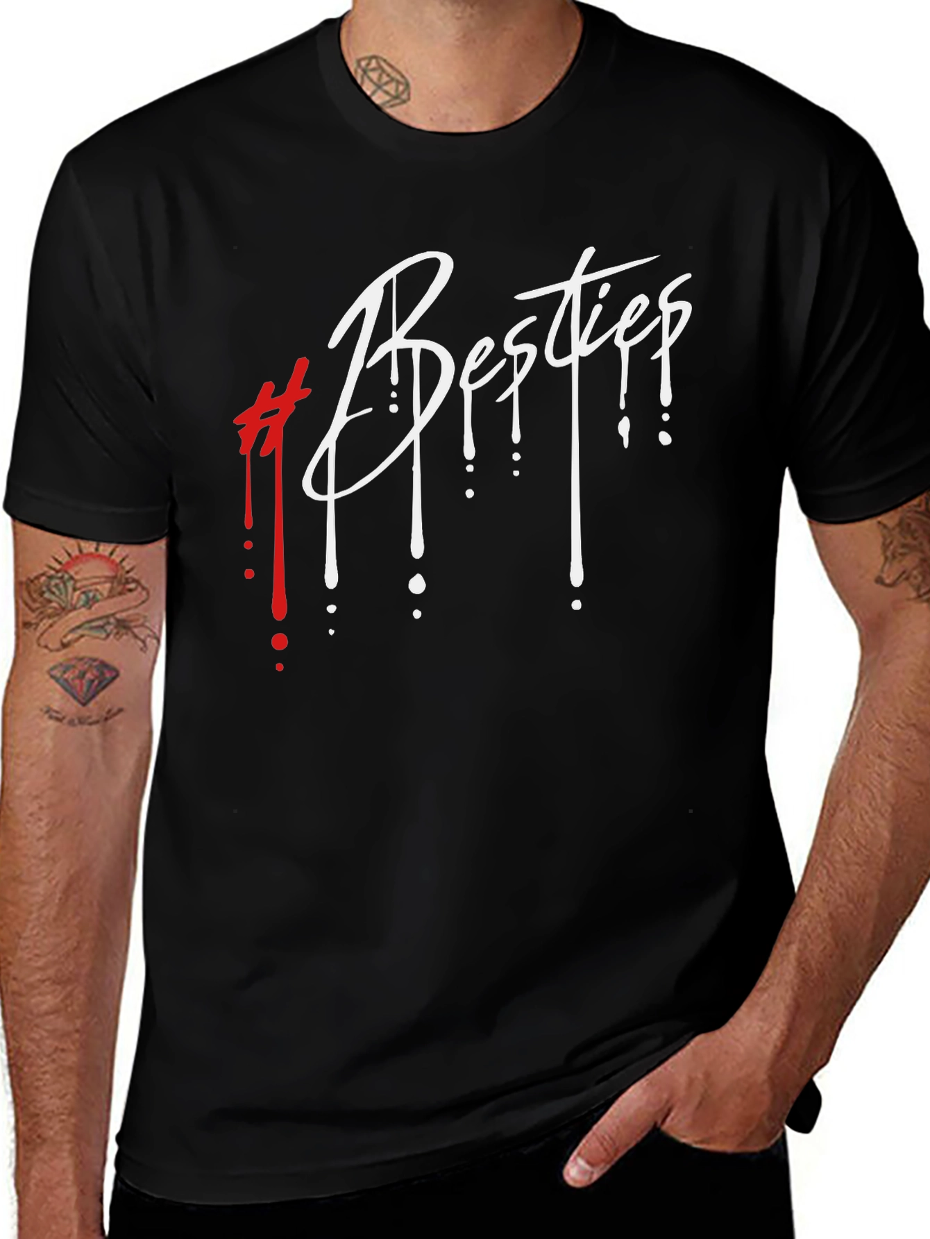 Variant 17 of Besties Graphic Tee - Stylish Black Unisex T-Shirt
