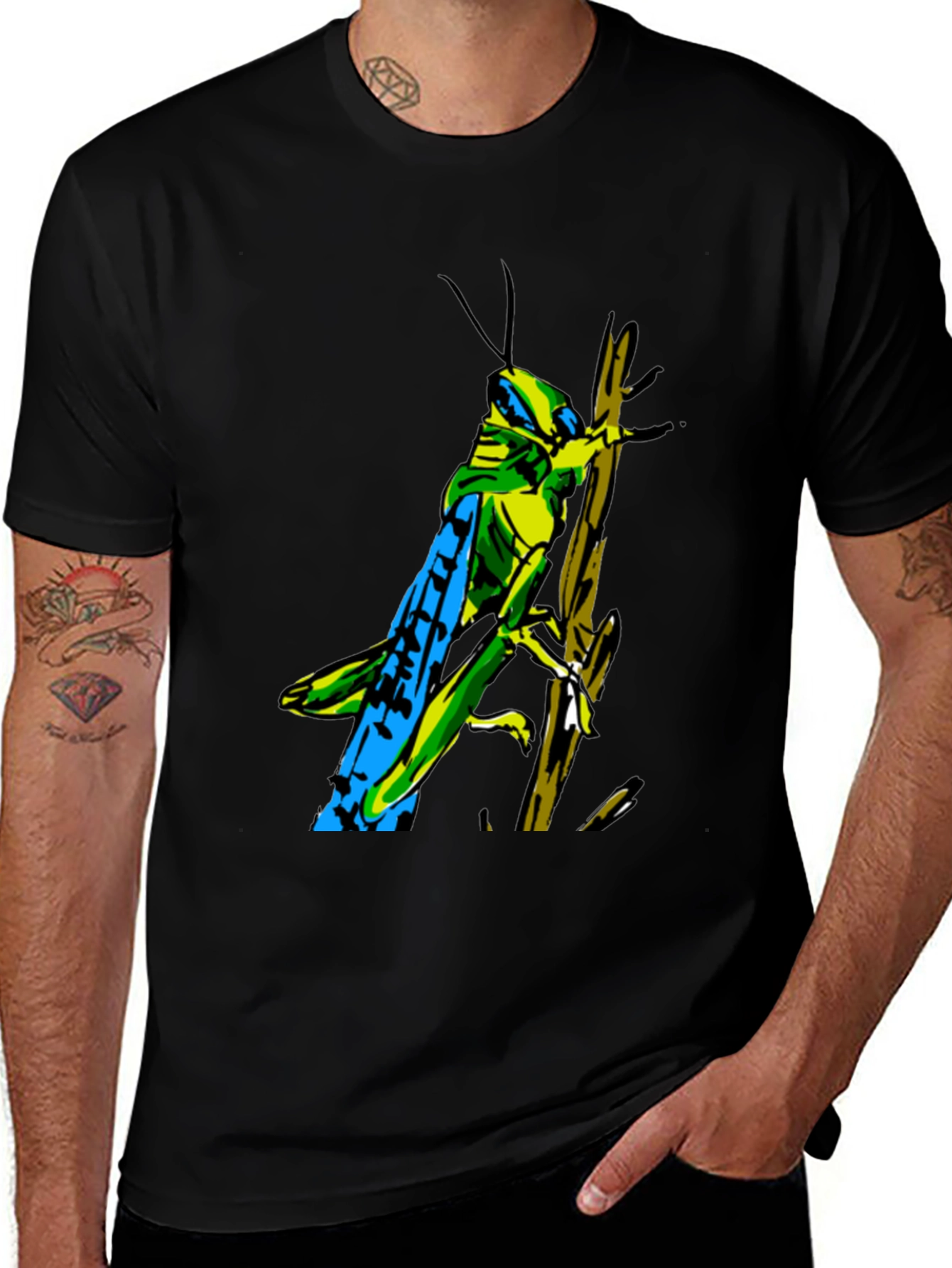 Variant 21 of Locust Graphic Print T-Shirt - Trendy Casual Tee