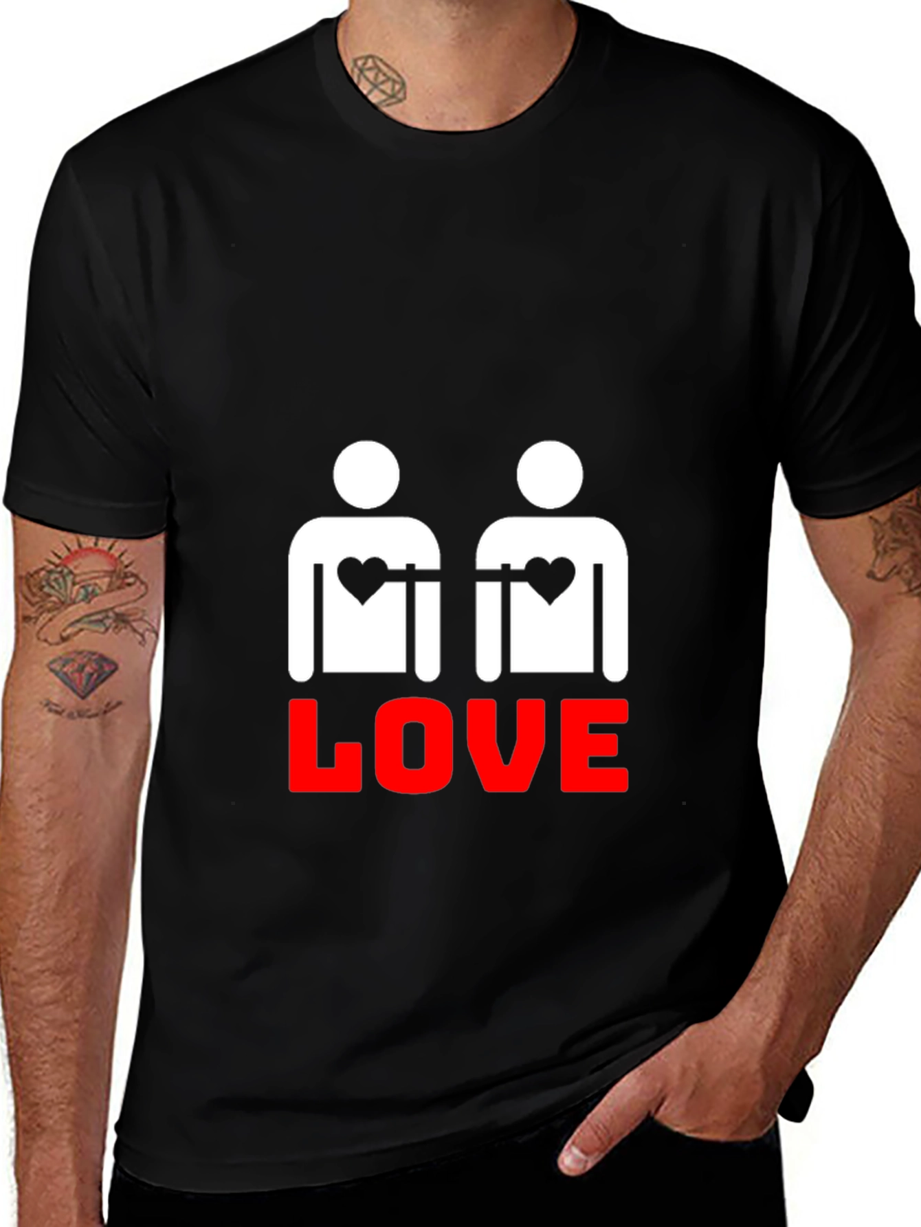 Variant 23 of Love Graphic Black T-Shirt
