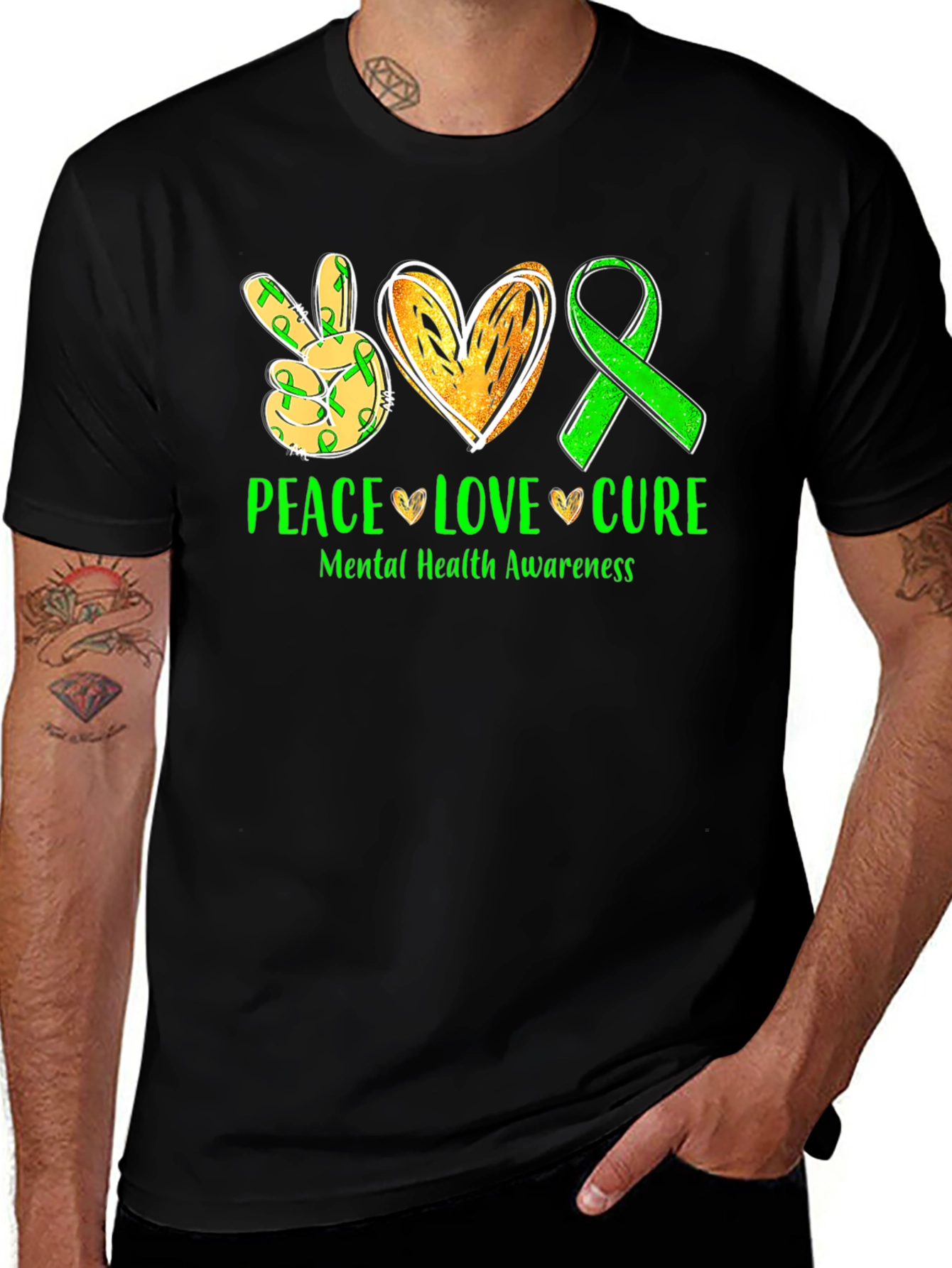 Variant 17 of Mental Health Awareness T-Shirt - Peace Love Cure