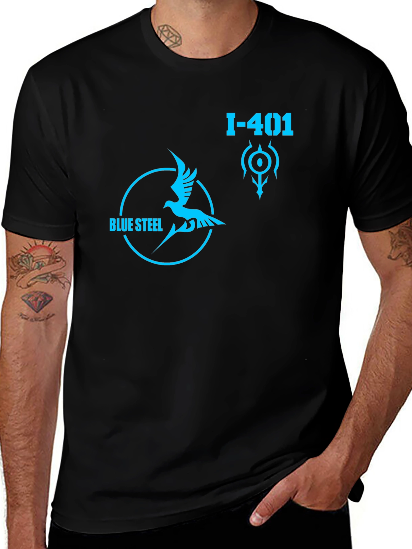 Variant 17 of Blue Steel T-Shirt - Anime Submarine I-401 Design