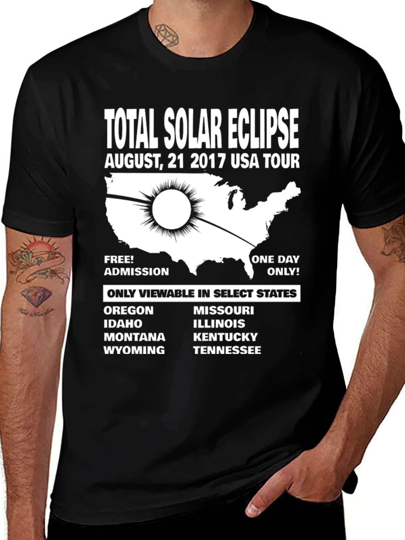 Total Solar Eclipse 2017 USA Tour T-Shirt