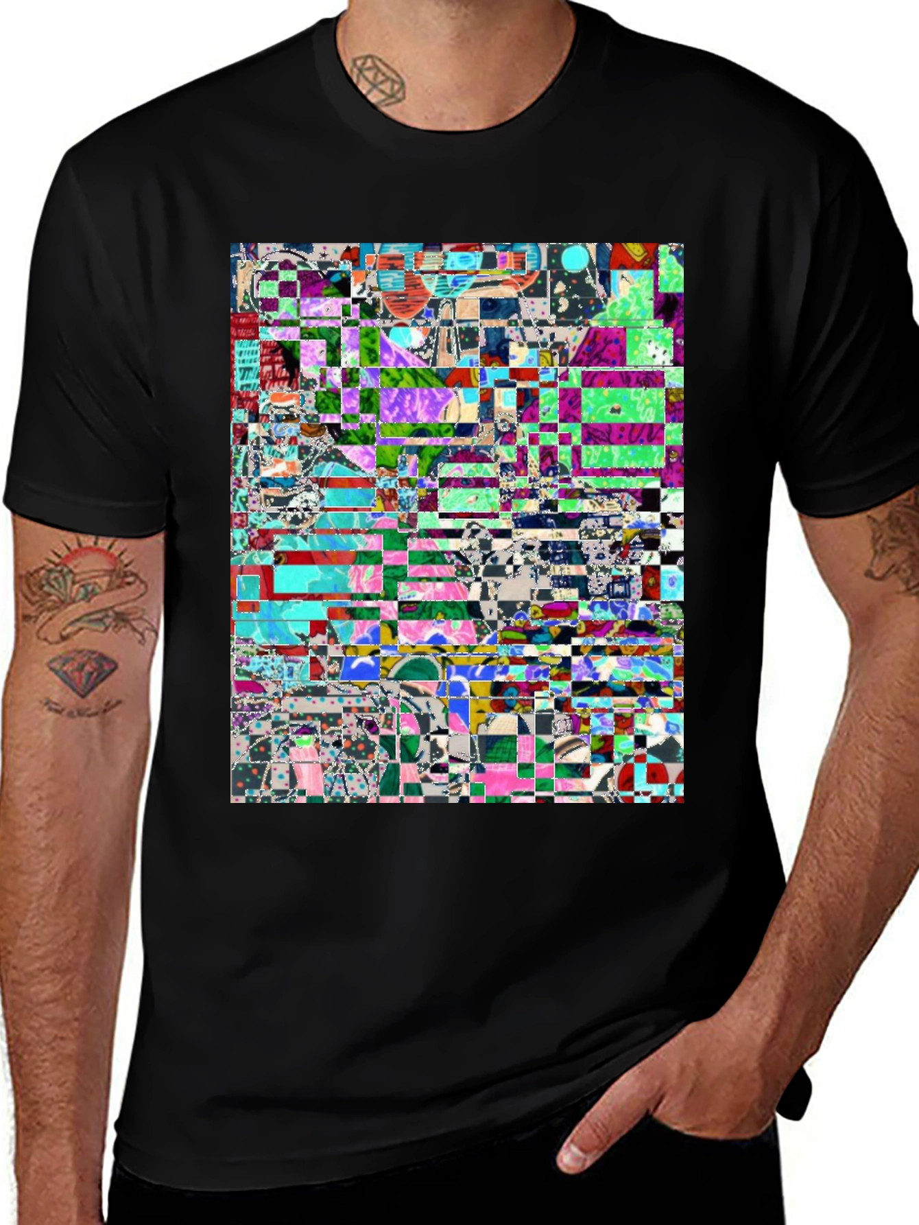 Variant 6 of Abstract Glitch Art T-Shirt