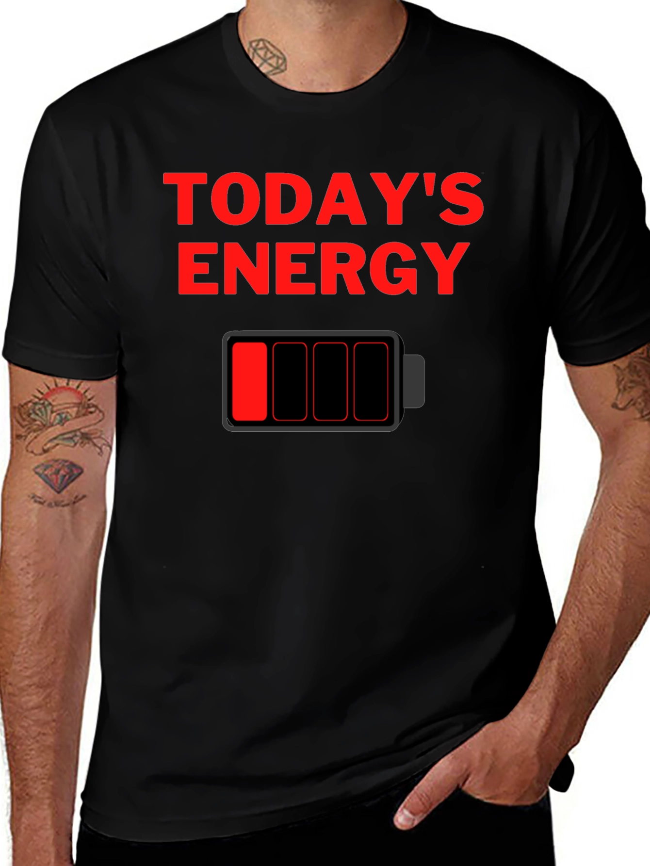 Variant 21 of Today's Energy Low Battery Graphic T-Shirt