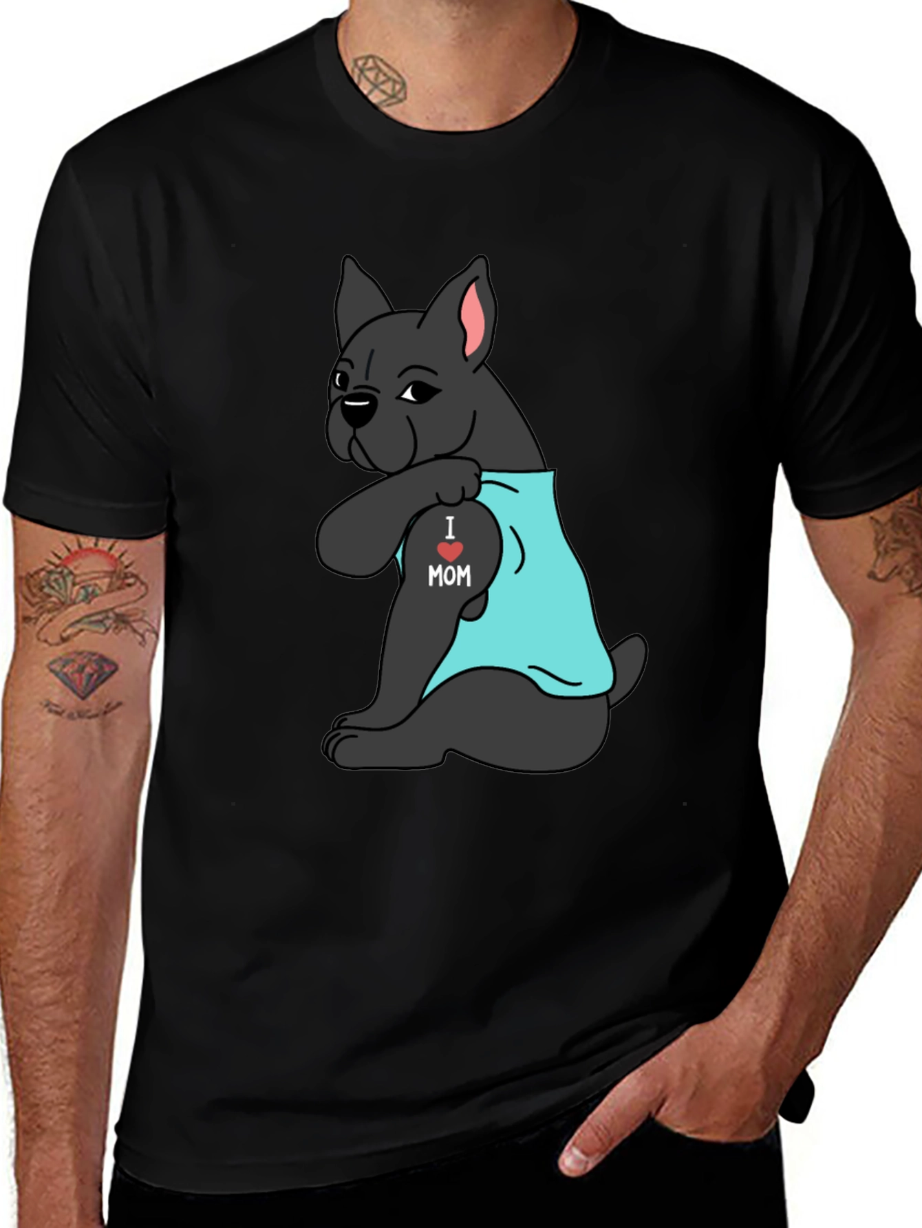 Variant 14 of I Love Mom Dog Graphic Tee