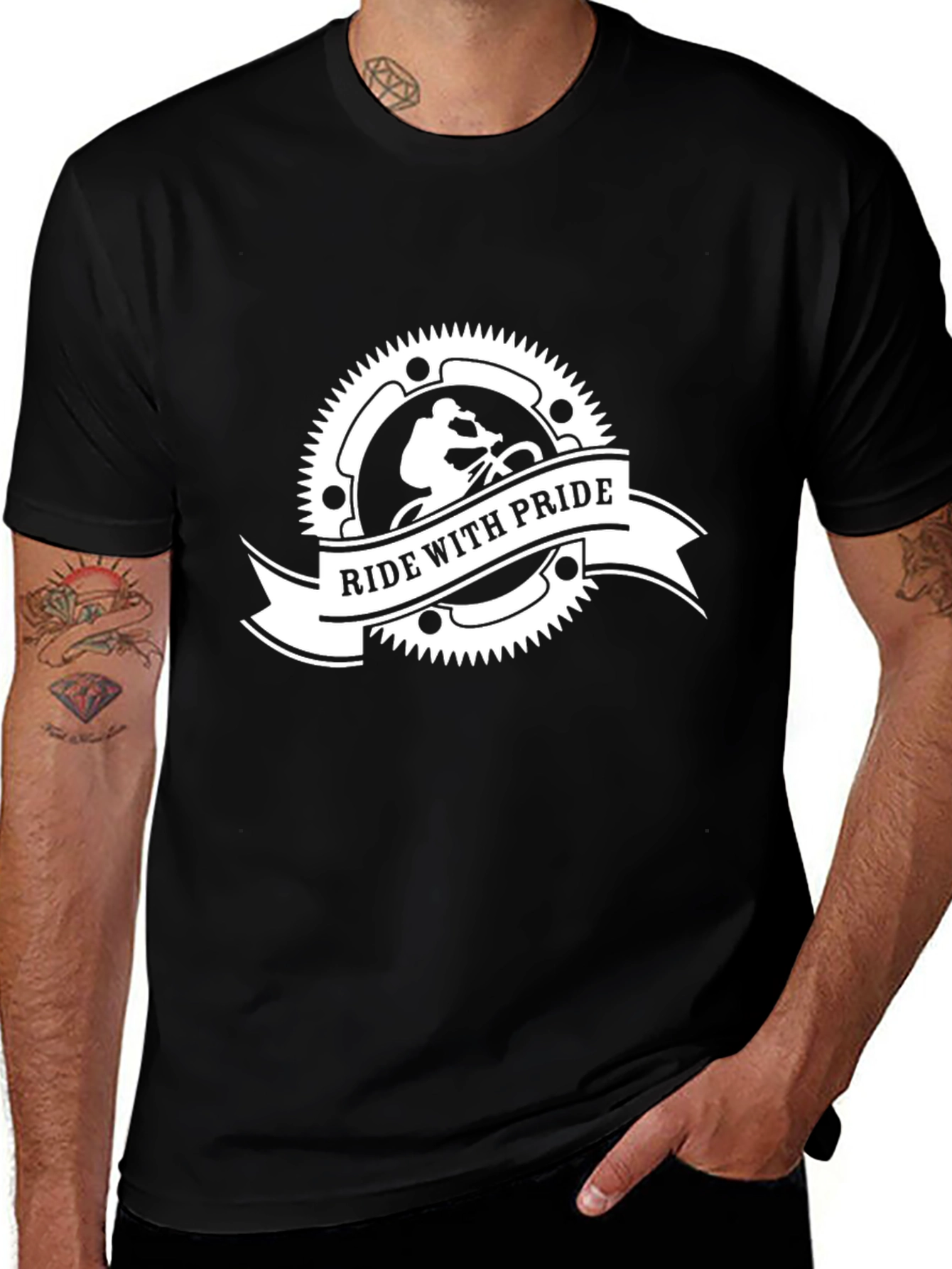 Variant 15 of Ride With Pride Black Graphic Tee