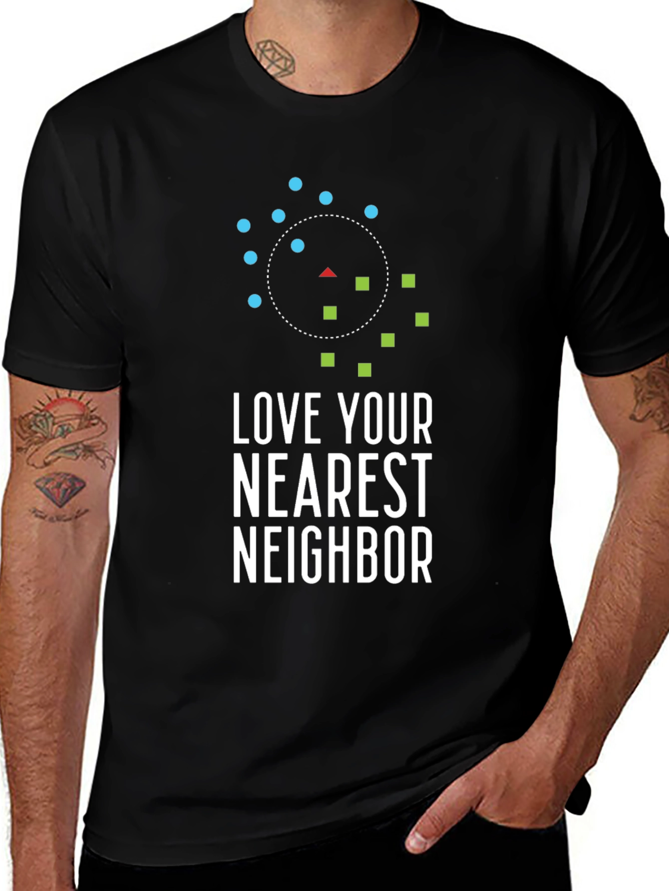 Variant 15 of Love Your Nearest Neighbor Black T-Shirt
