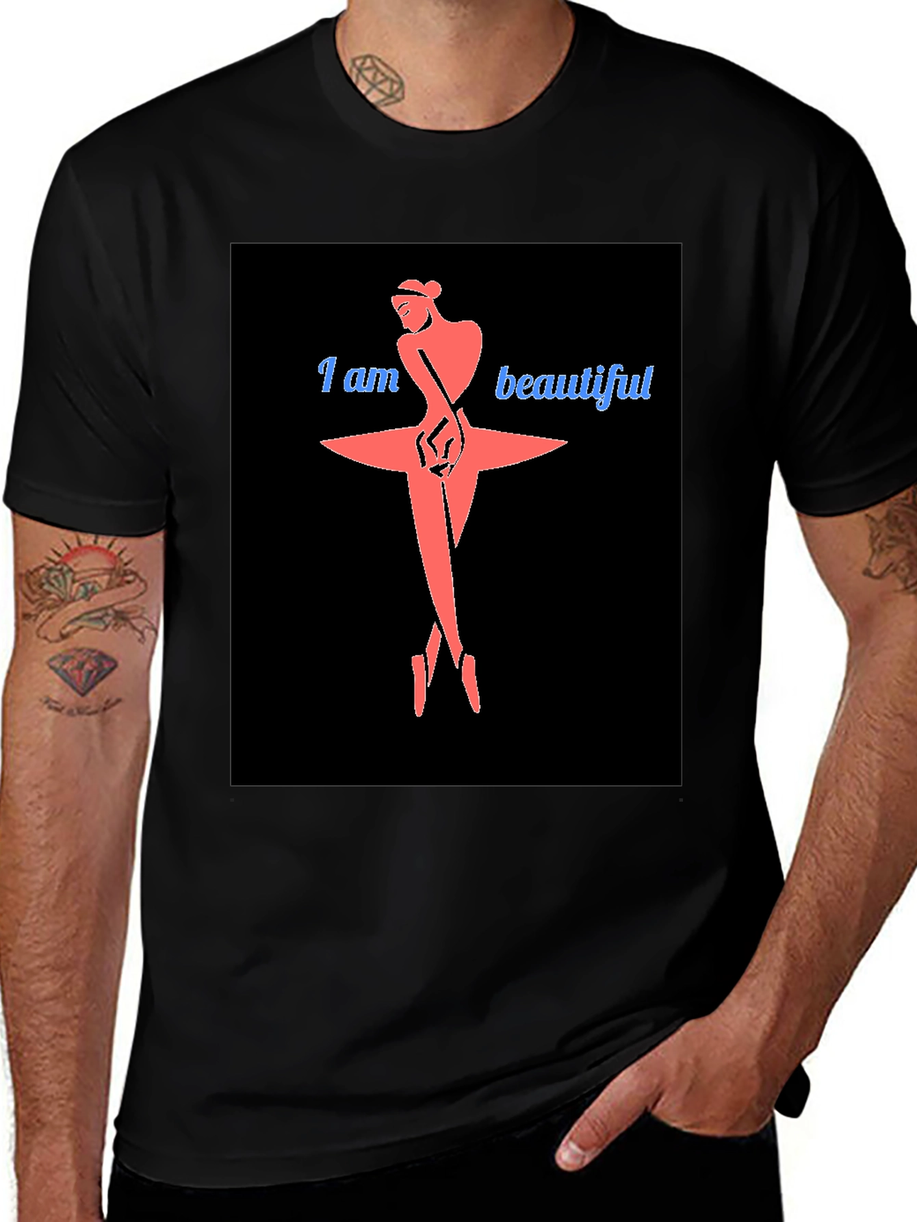 Variant 5 of I Am Beautiful Ballerina Black T-Shirt