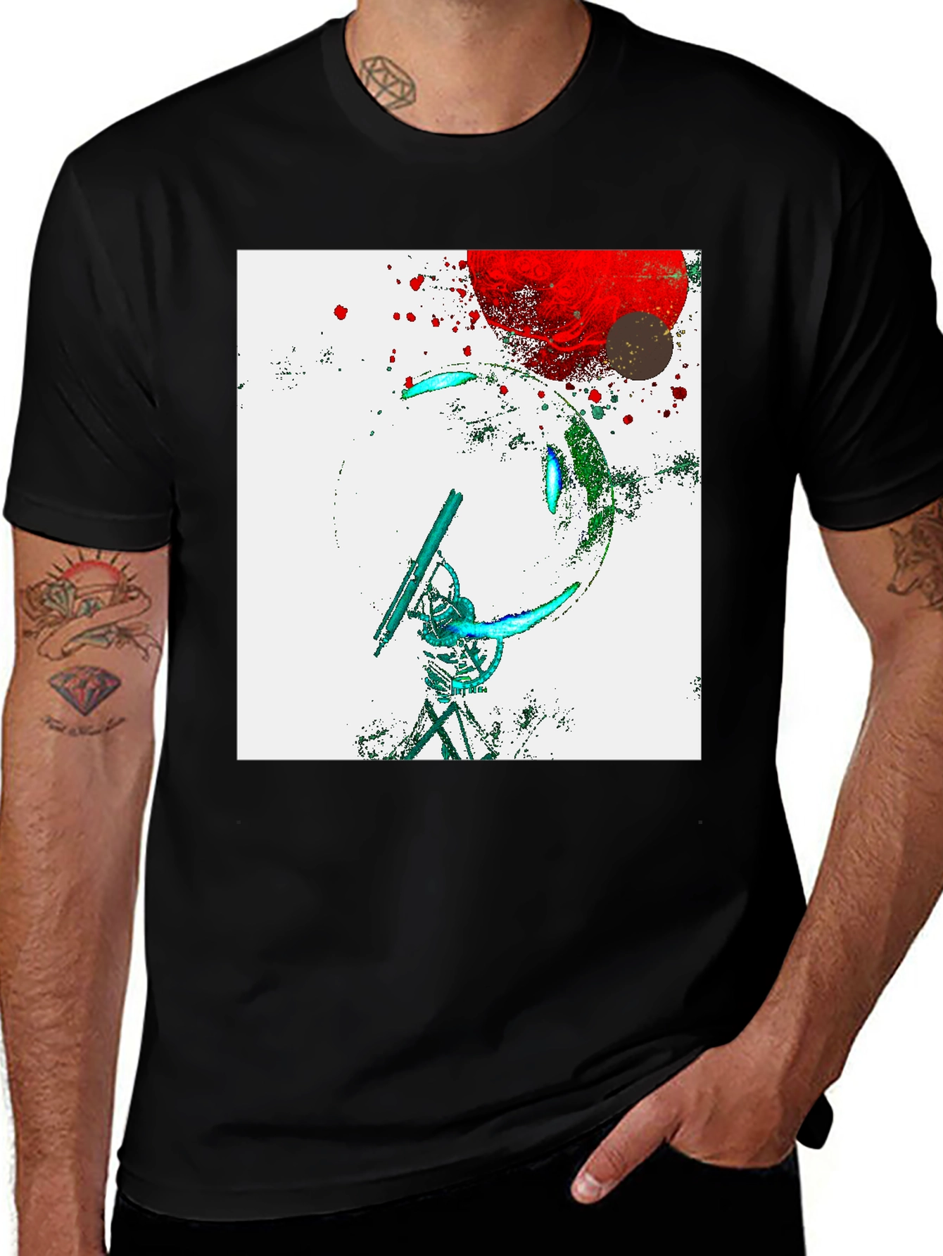 Variant 12 of Abstract Graphic Print Black T-Shirt