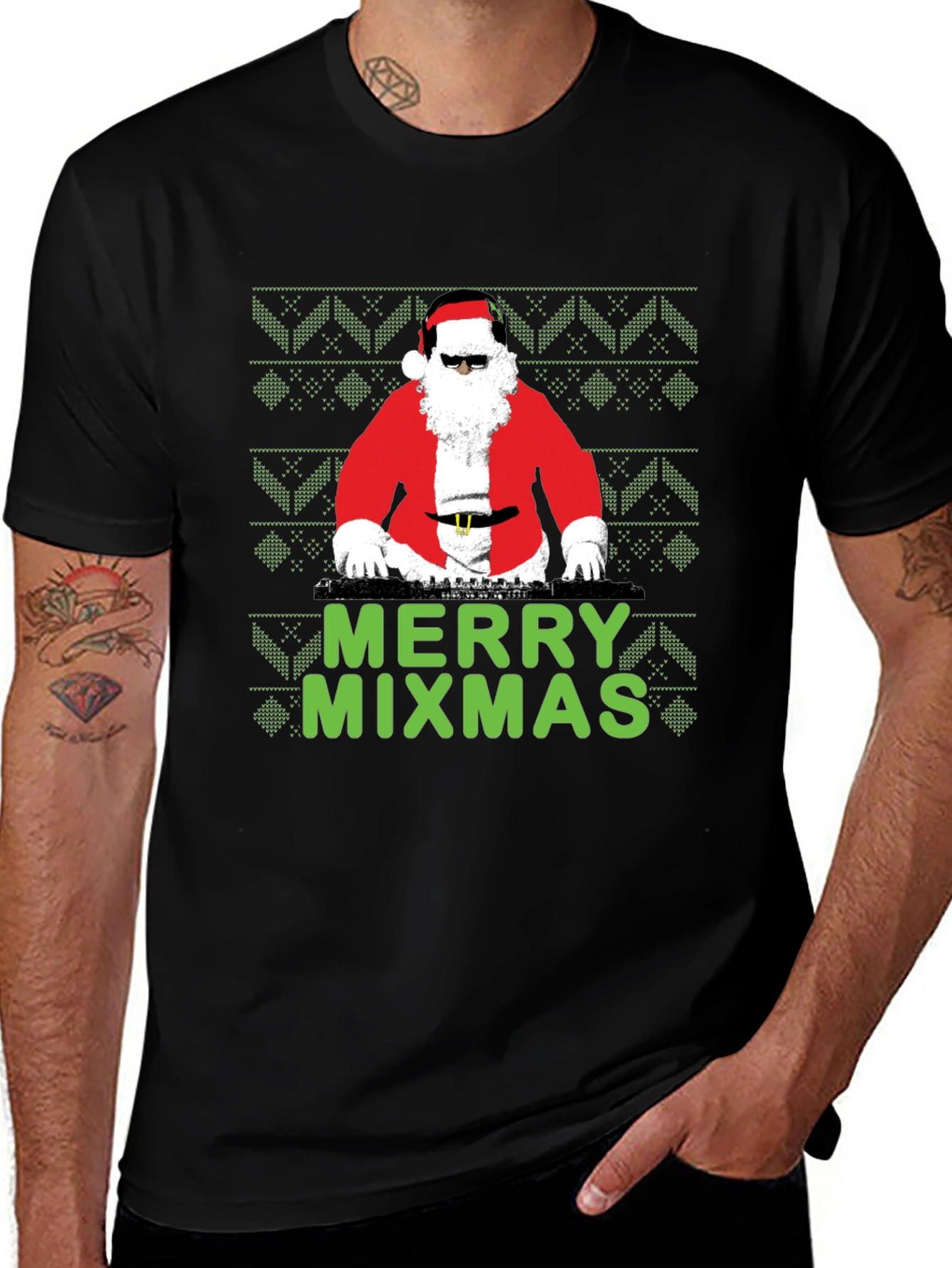 Merry Mixmas DJ Santa T-Shirt - Holiday Party