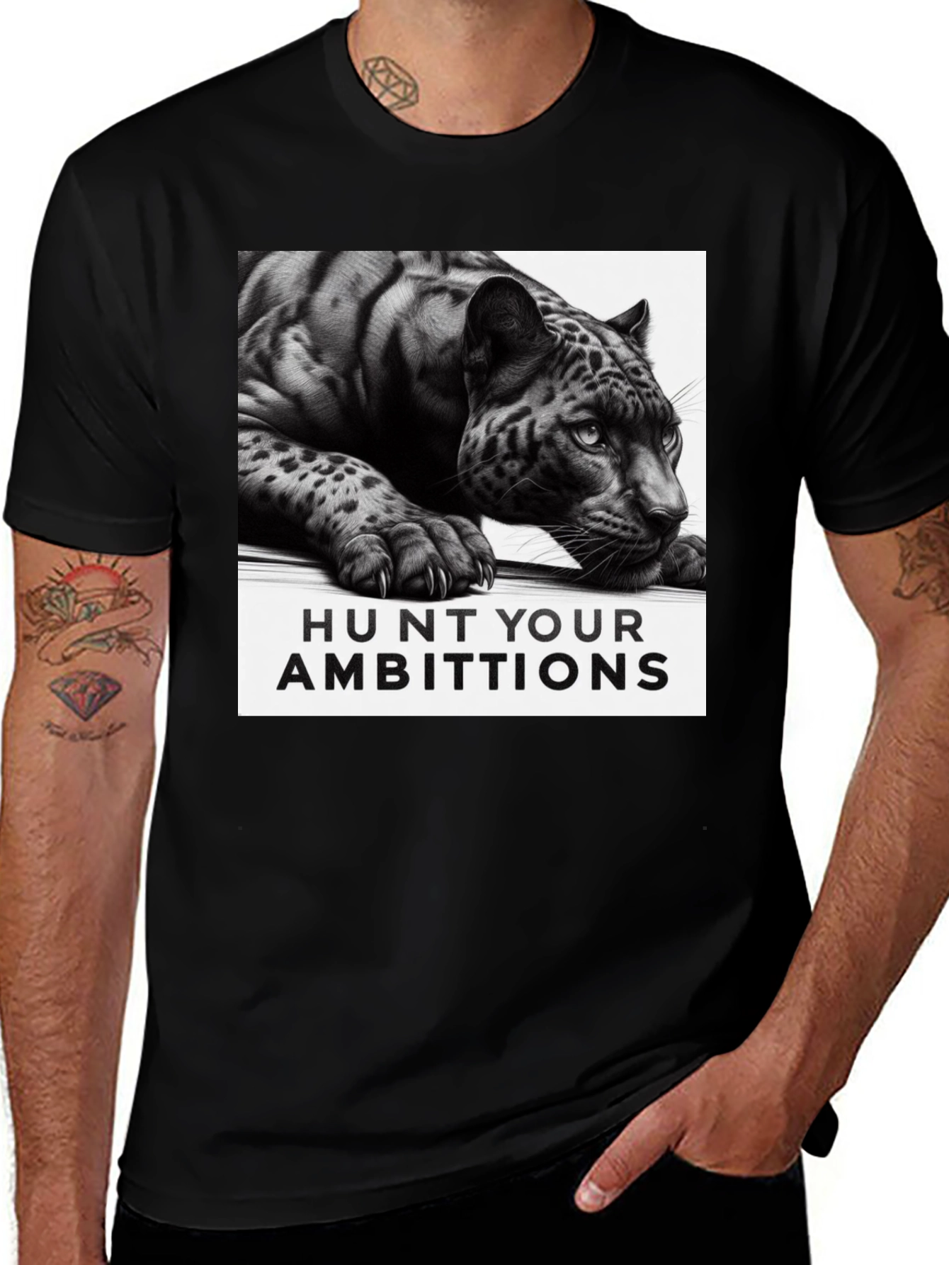 Variant 5 of Hunt Your Ambitions Graphic Tee - Black