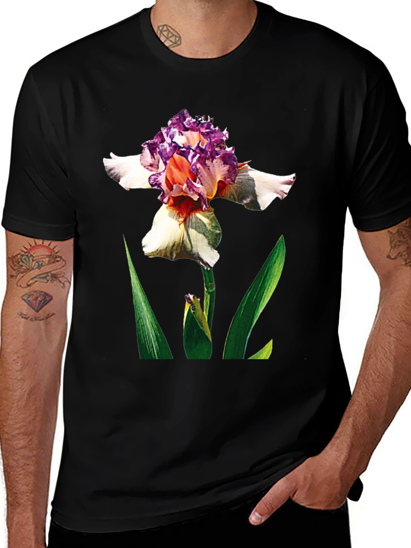 Variant 10 of Floral Graphic Black Tee