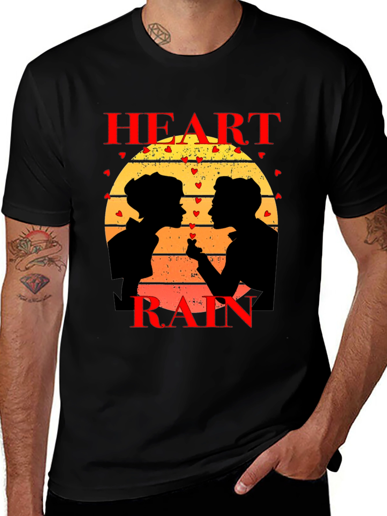 Variant 5 of Heart Rain Graphic Tee - Valentine's Gift