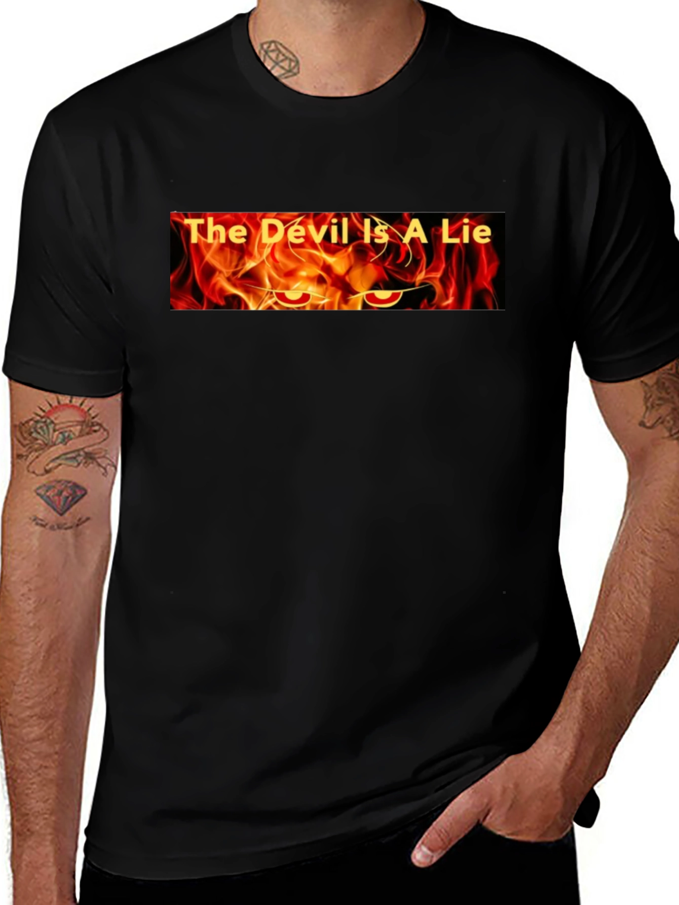 Black The Devil is a Lie Graphic Tee main image