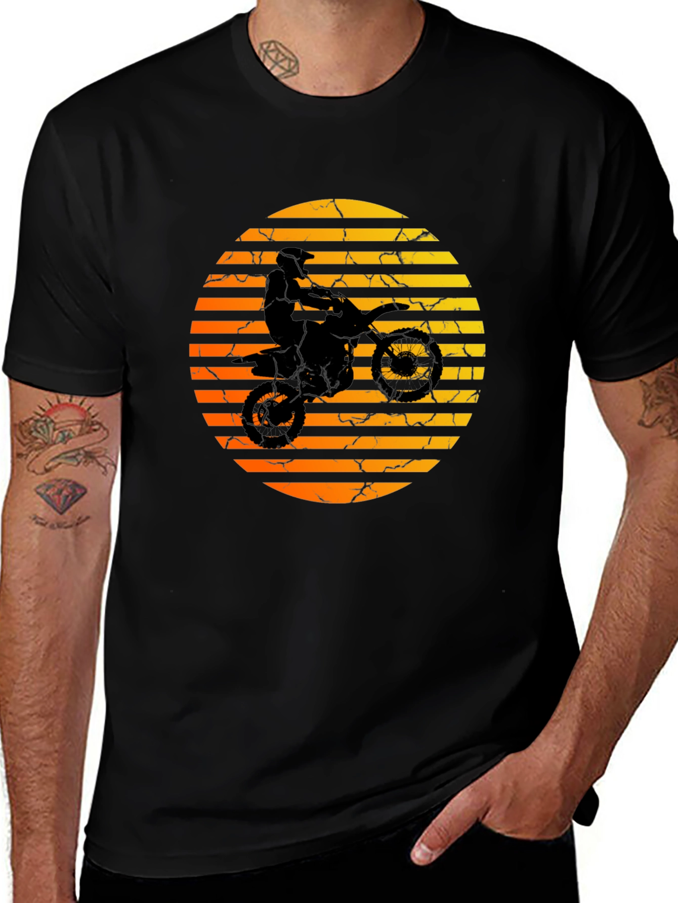 Variant 4 of Dirt Bike Sunset Graphic T-Shirt - MotoCross Apparel