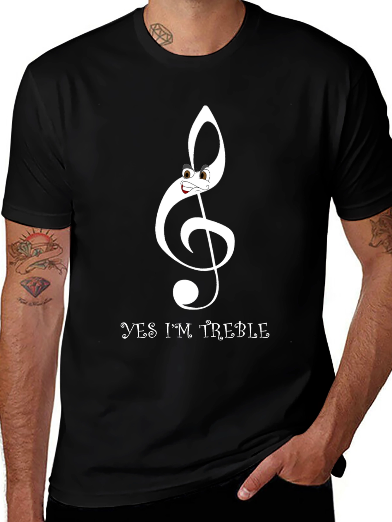 Variant 30 of Funny "Yes I'm Treble" Music T-Shirt
