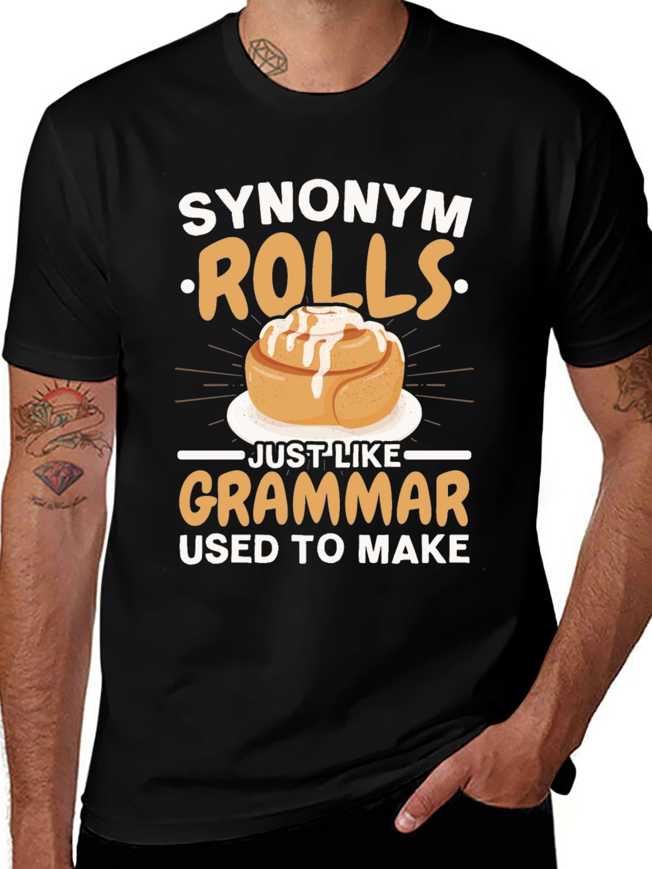 Variant 17 of Synonym Rolls Grammar T-Shirt - Funny Pun Tee for Language Lovers