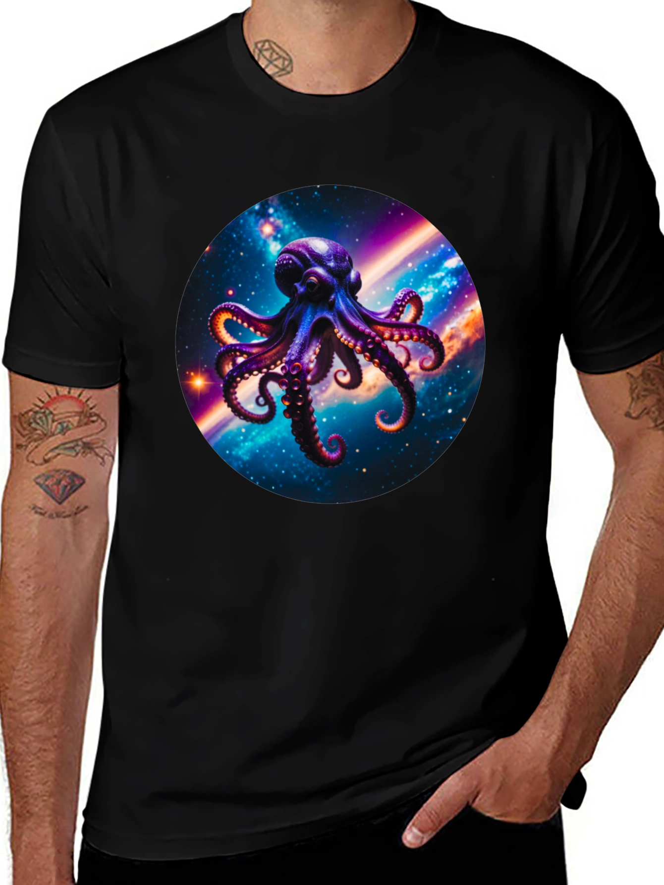 Variant 3 of Cosmic Octopus Graphic T-Shirt
