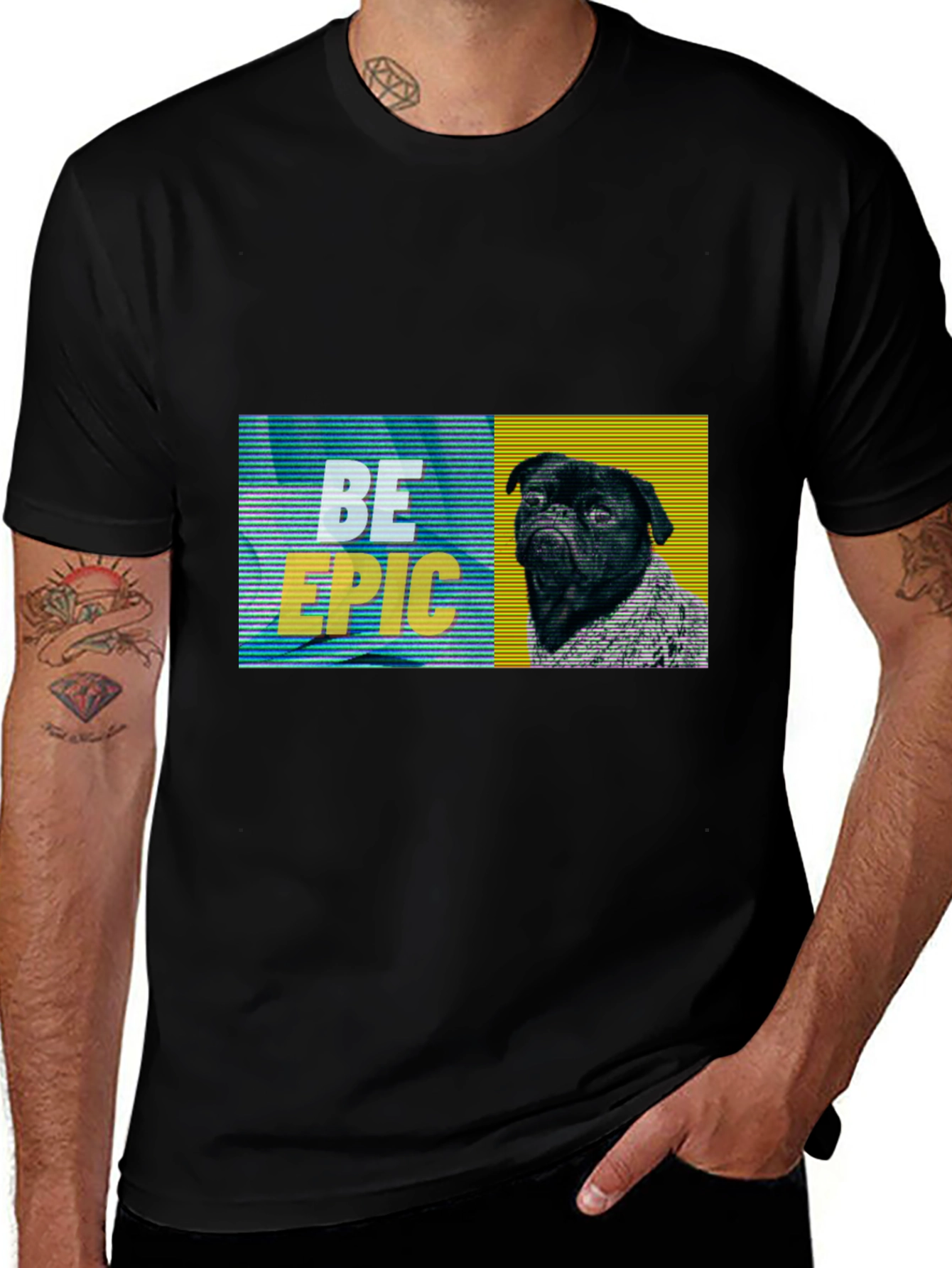 Variant 6 of Be Epic Pug Graphic Tee - Black Casual T-Shirt