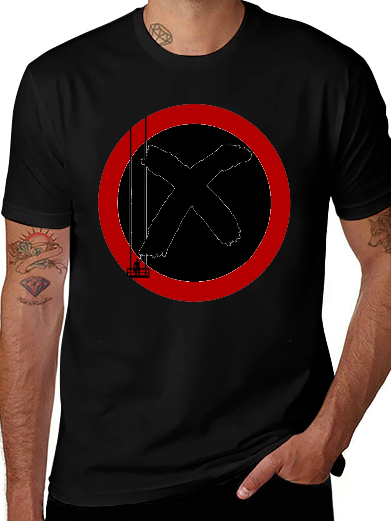Variant 10 of Graphic Tee: Red Circle X