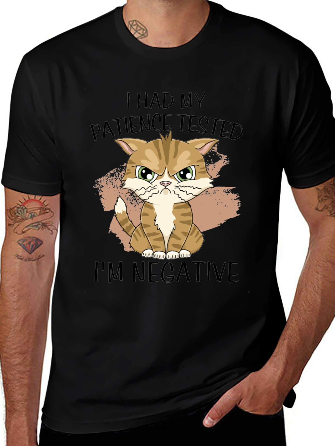 Variant 27 of Patience Tested Cat Graphic T-Shirt