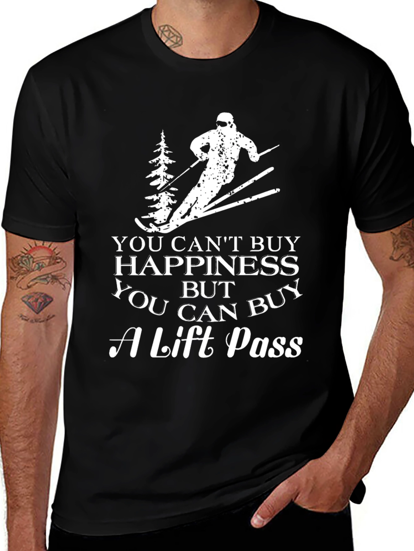 Variant 28 of Ski Lift Pass Happiness Graphic Tee