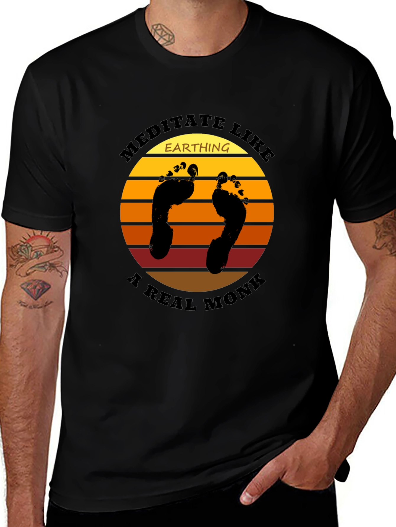 Variant 5 of Meditate Like a Real Monk Black T-Shirt