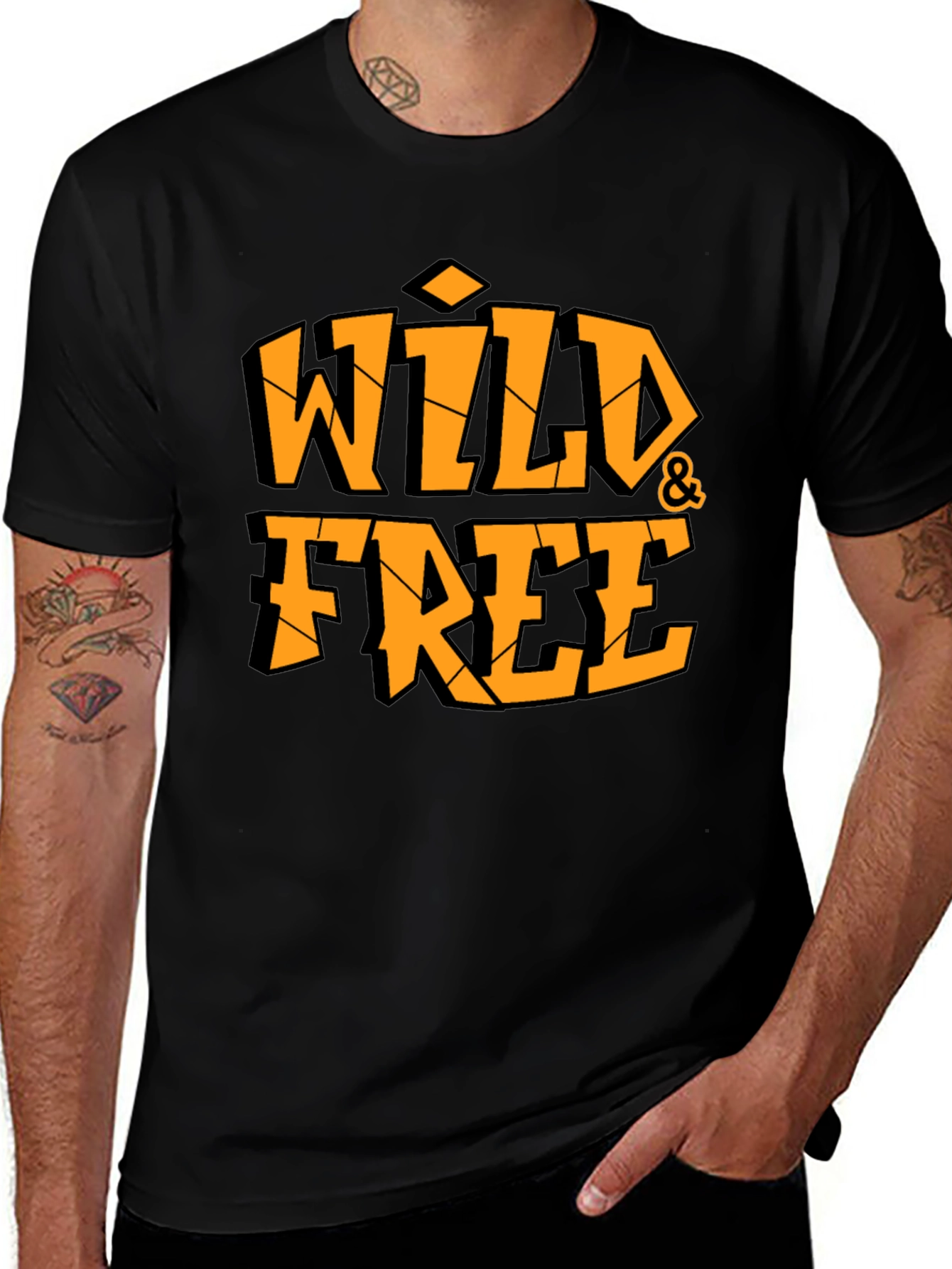 Variant 19 of Wild & Free Graphic Tee - Black Casual T-Shirt