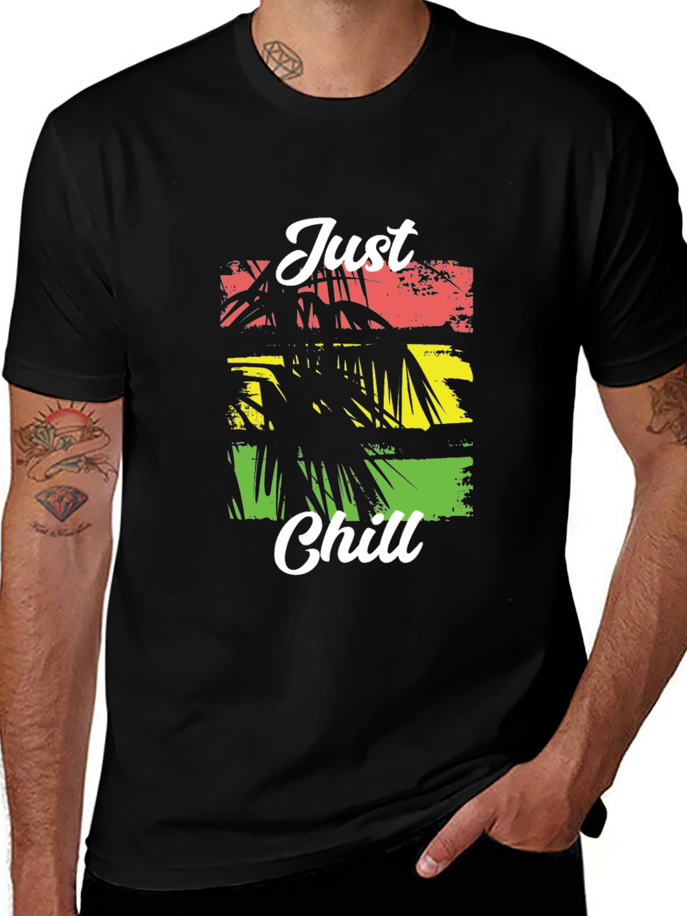 Variant 21 of Just Chill Black T-Shirt - Relaxed Vibe, Casual Style