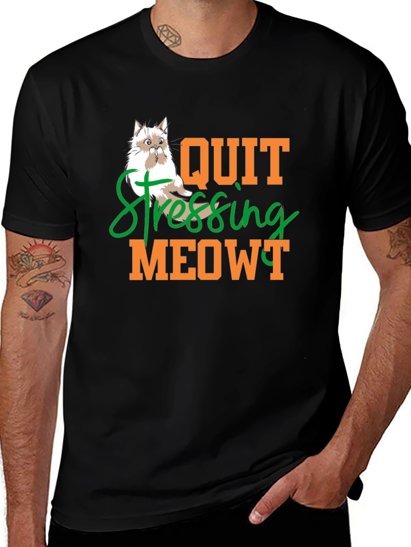 Variant 5 of Quit Stressing Meowt Cat T-Shirt