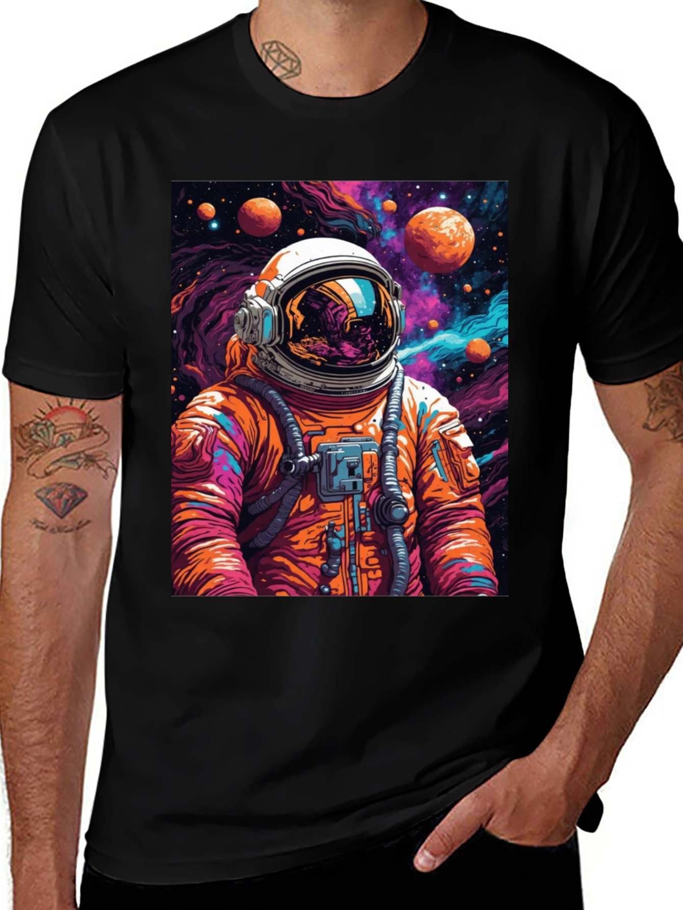 Variant 23 of Astronaut Space Galaxy Graphic T-Shirt