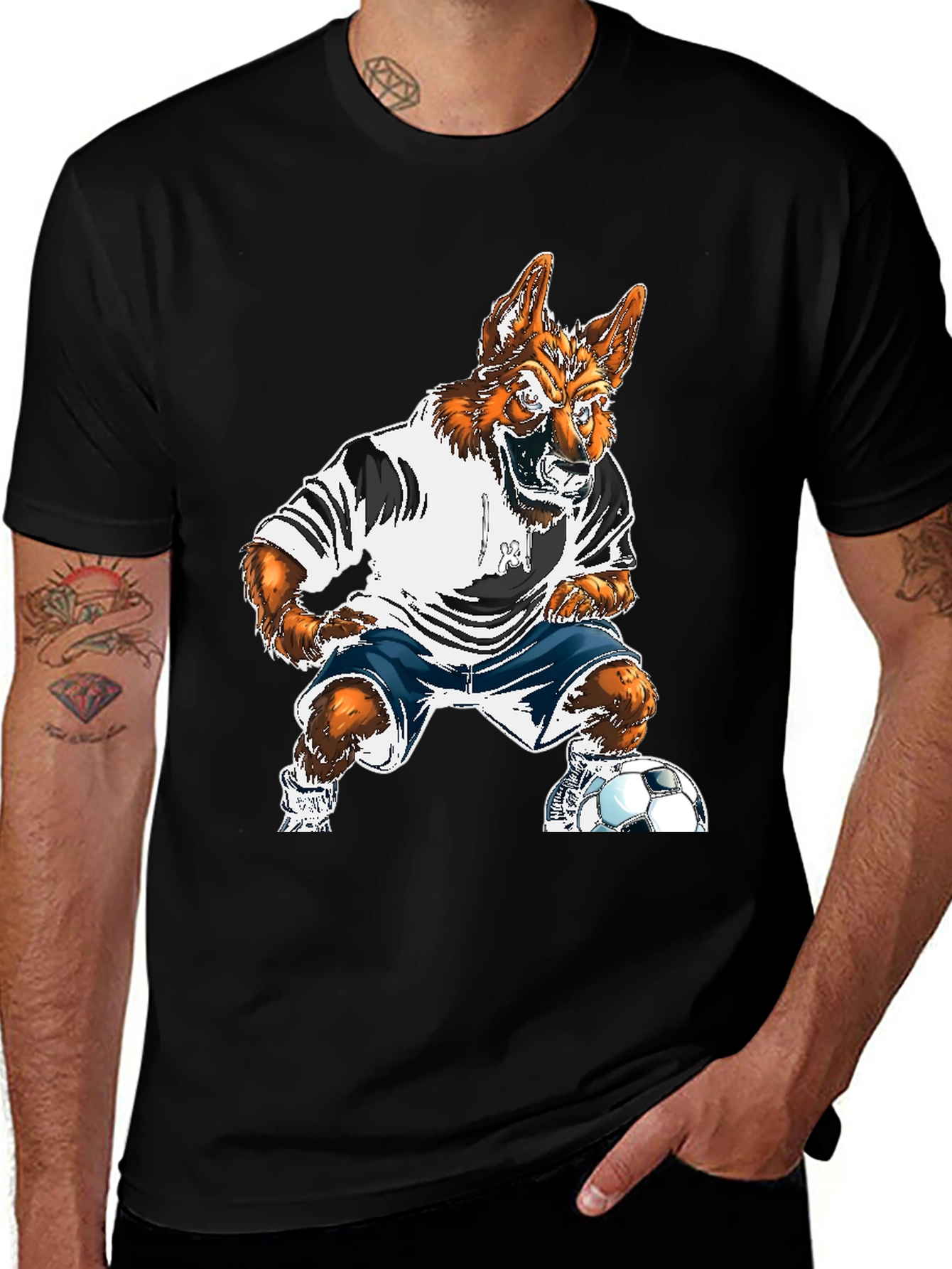 Variant 20 of Soccer Wolf Graphic T-Shirt - Unisex