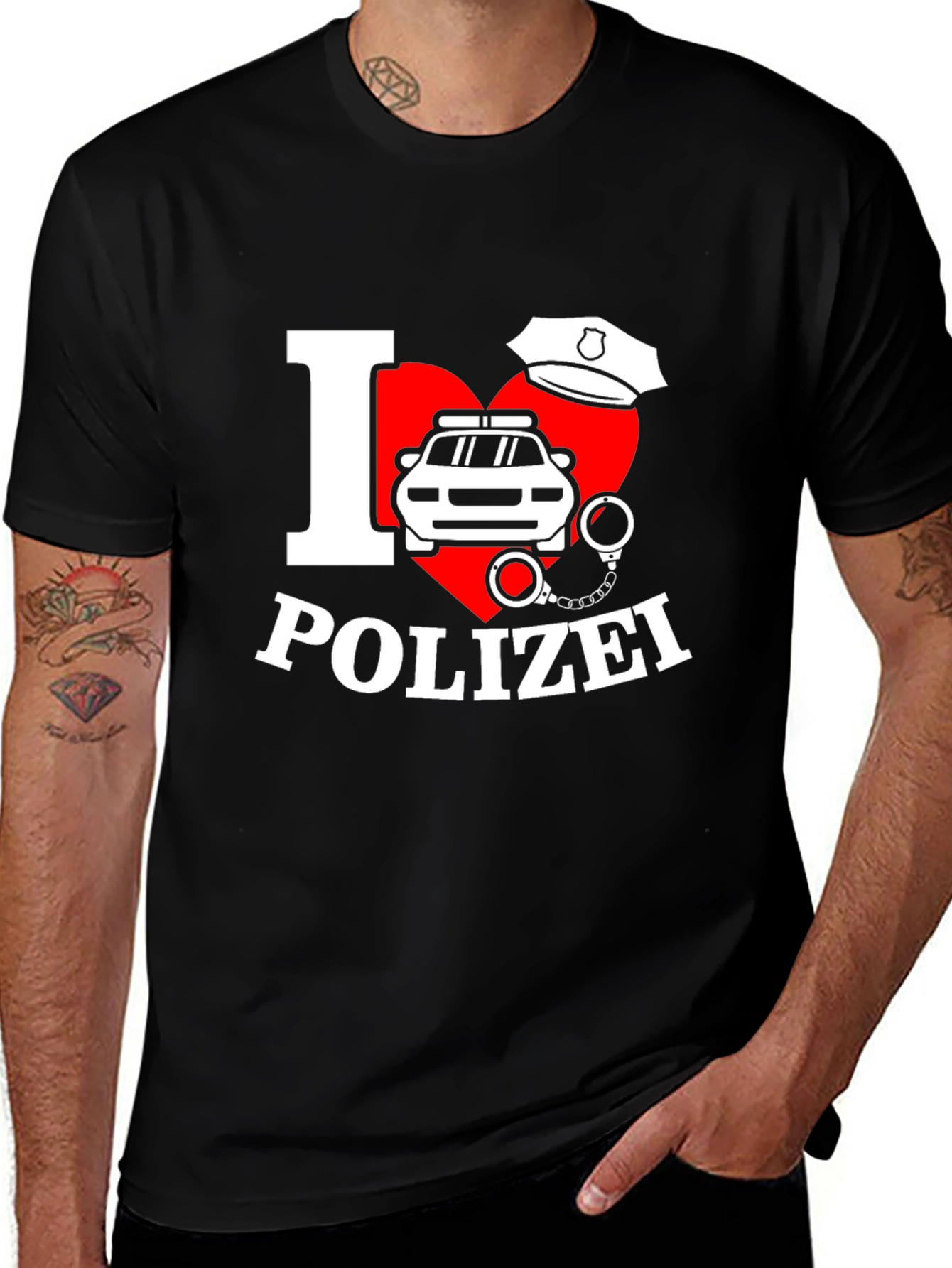 I Love Polizei T-Shirt German Police Design