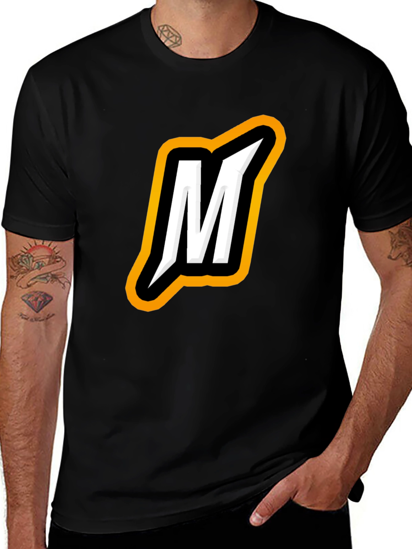 Variant 24 of Bold 'M' Logo Black T-Shirt