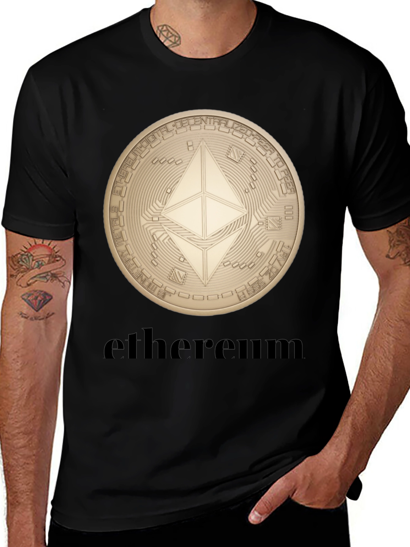 Variant 26 of Ethereum Crypto Tee - Black Graphic T-Shirt