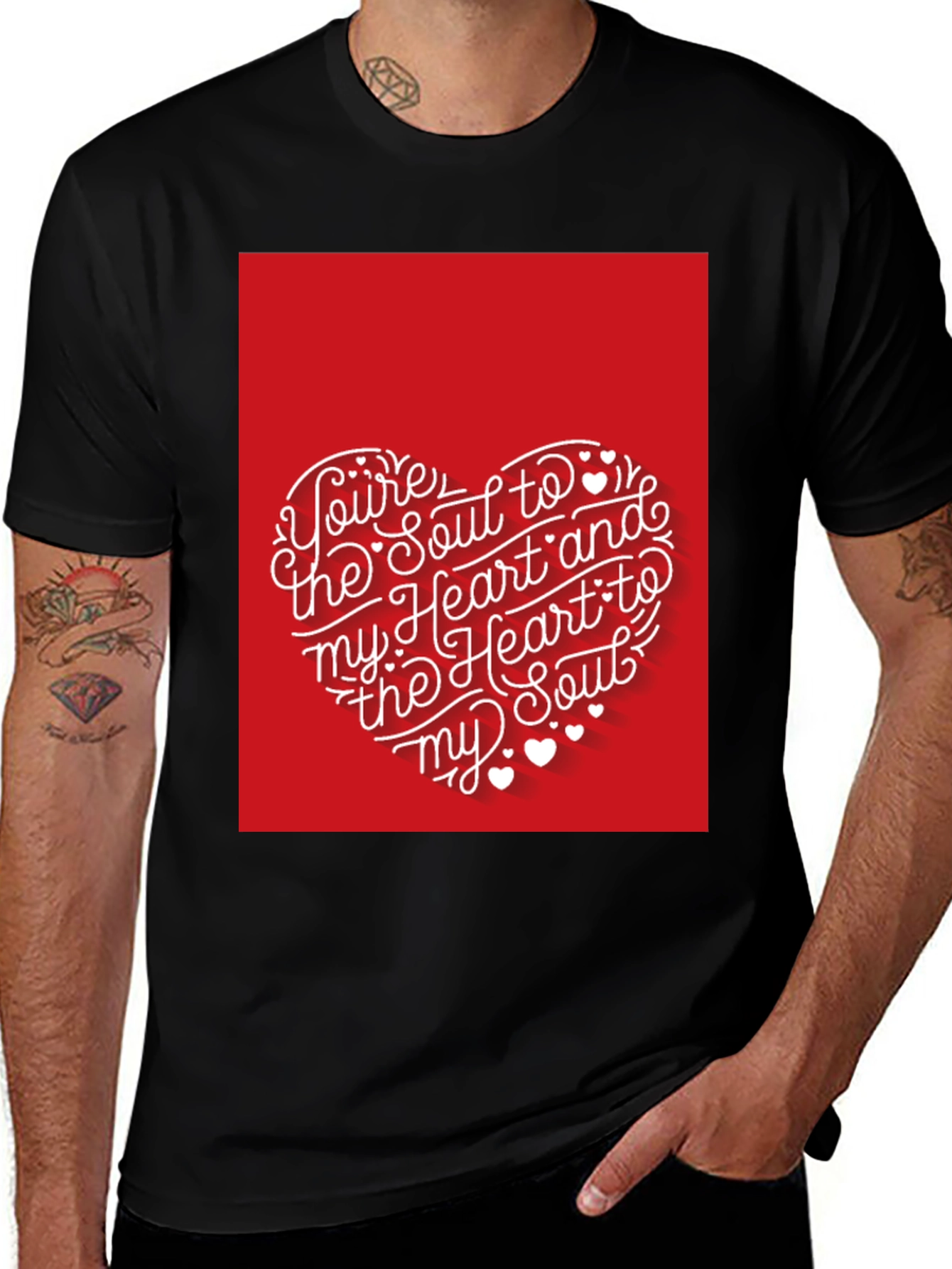 Variant 5 of Romantic Heart Graphic Tee - You're the Soul to My Heart