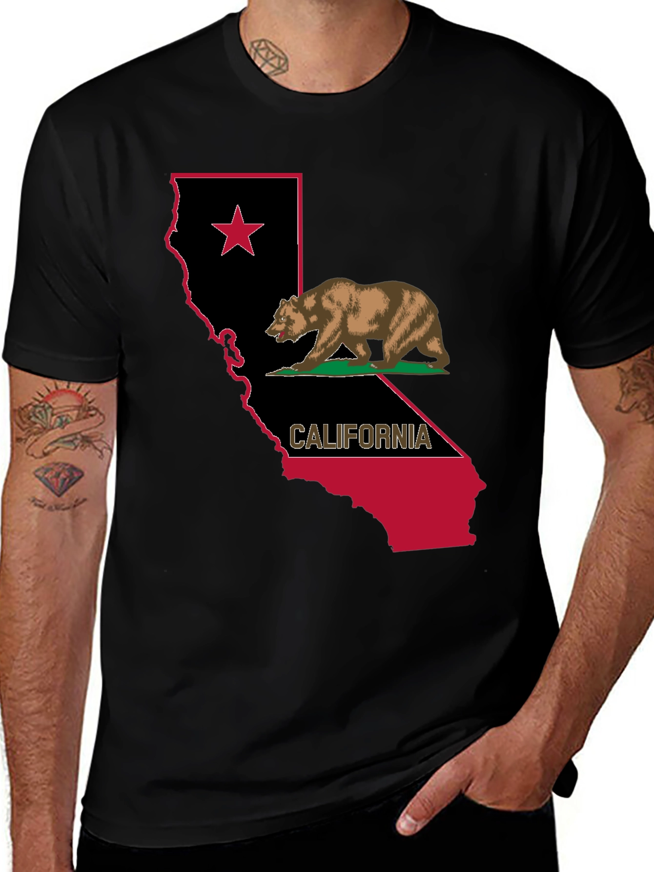 California Bear State T-Shirt - Black