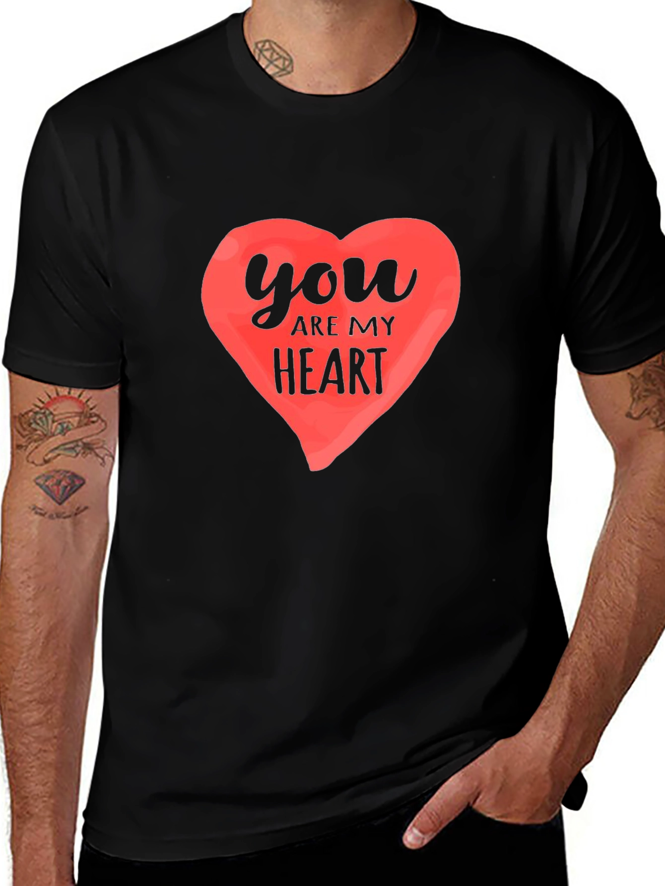 Variant 12 of You Are My Heart Black Graphic Tee