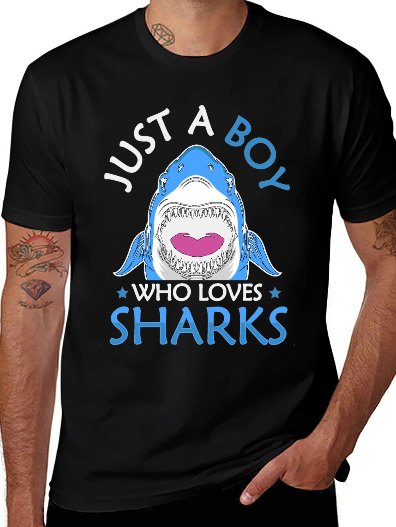 Variant 3 of Just A Boy Who Loves Sharks T-Shirt