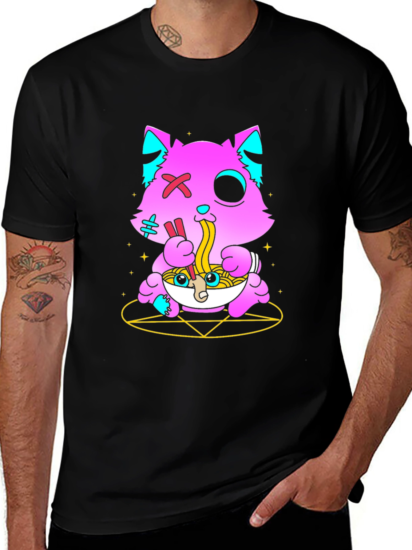 Variant 18 of Cute Ramen Cat Graphic T-Shirt