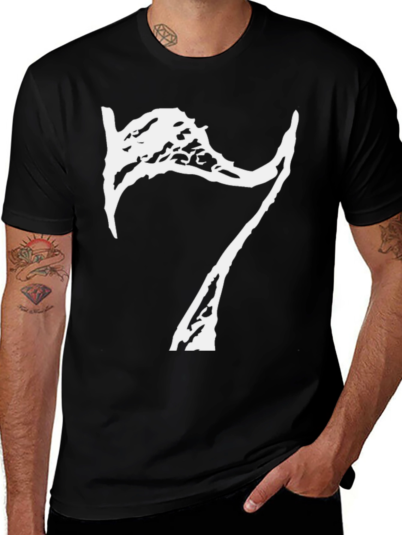Variant 11 of Abstract 7 Graphic Black T-Shirt