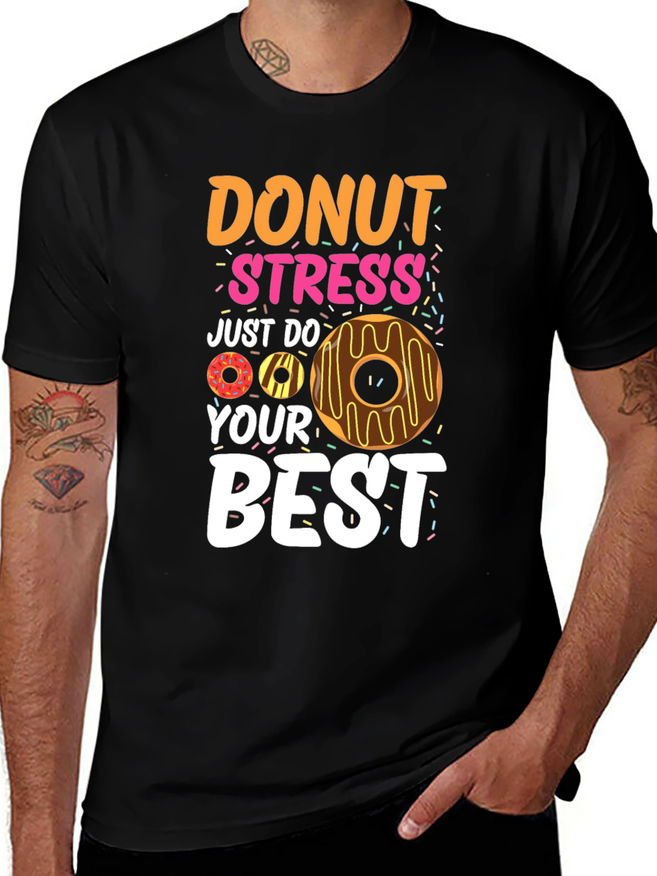 Variant 12 of Donut Stress T-Shirt - Motivation, Comfort